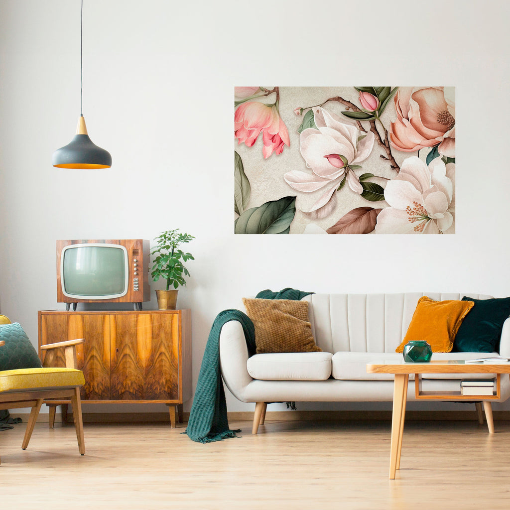 FLORAL GRACE Peel and Stick Horizontal Poster