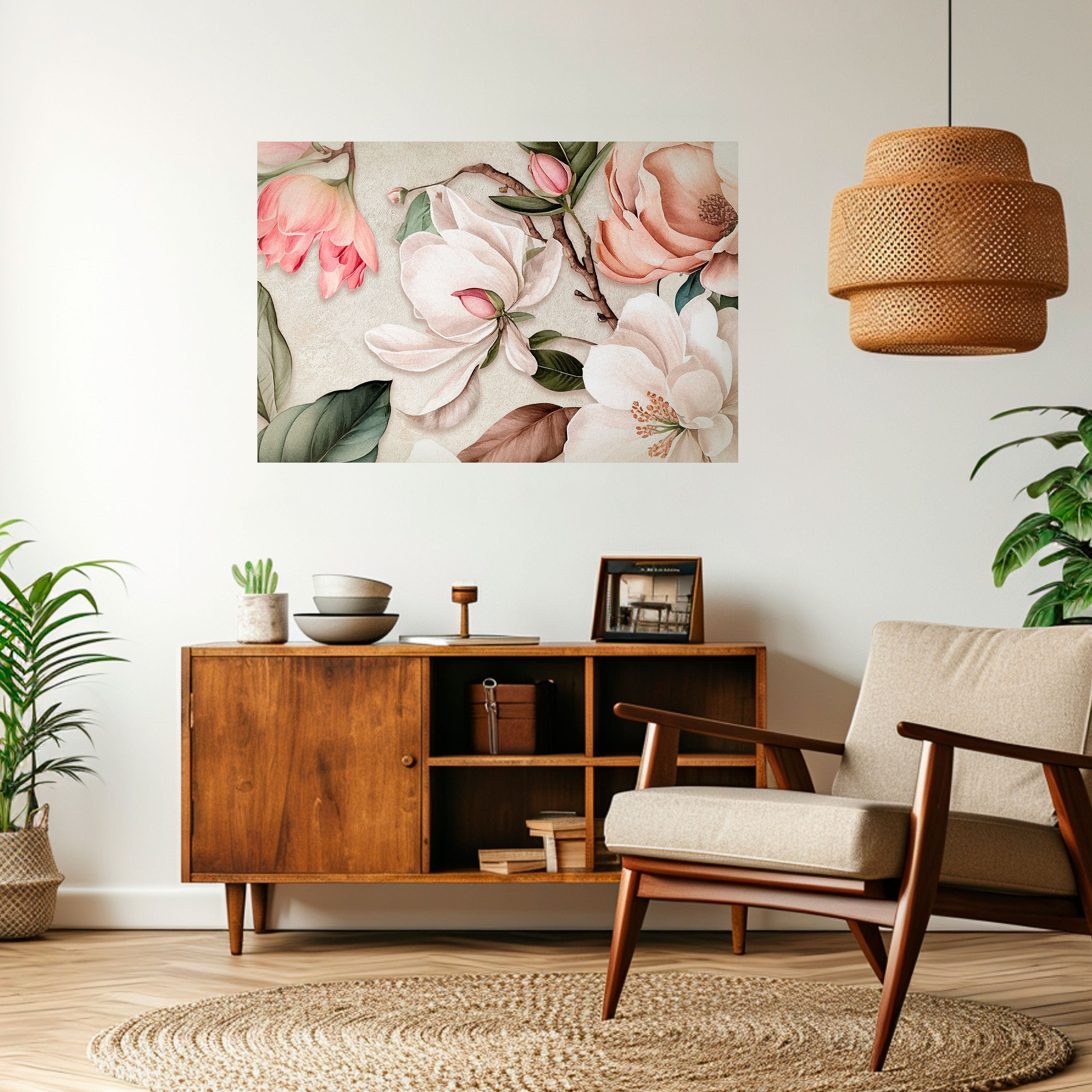 FLORAL GRACE Peel and Stick Horizontal Poster