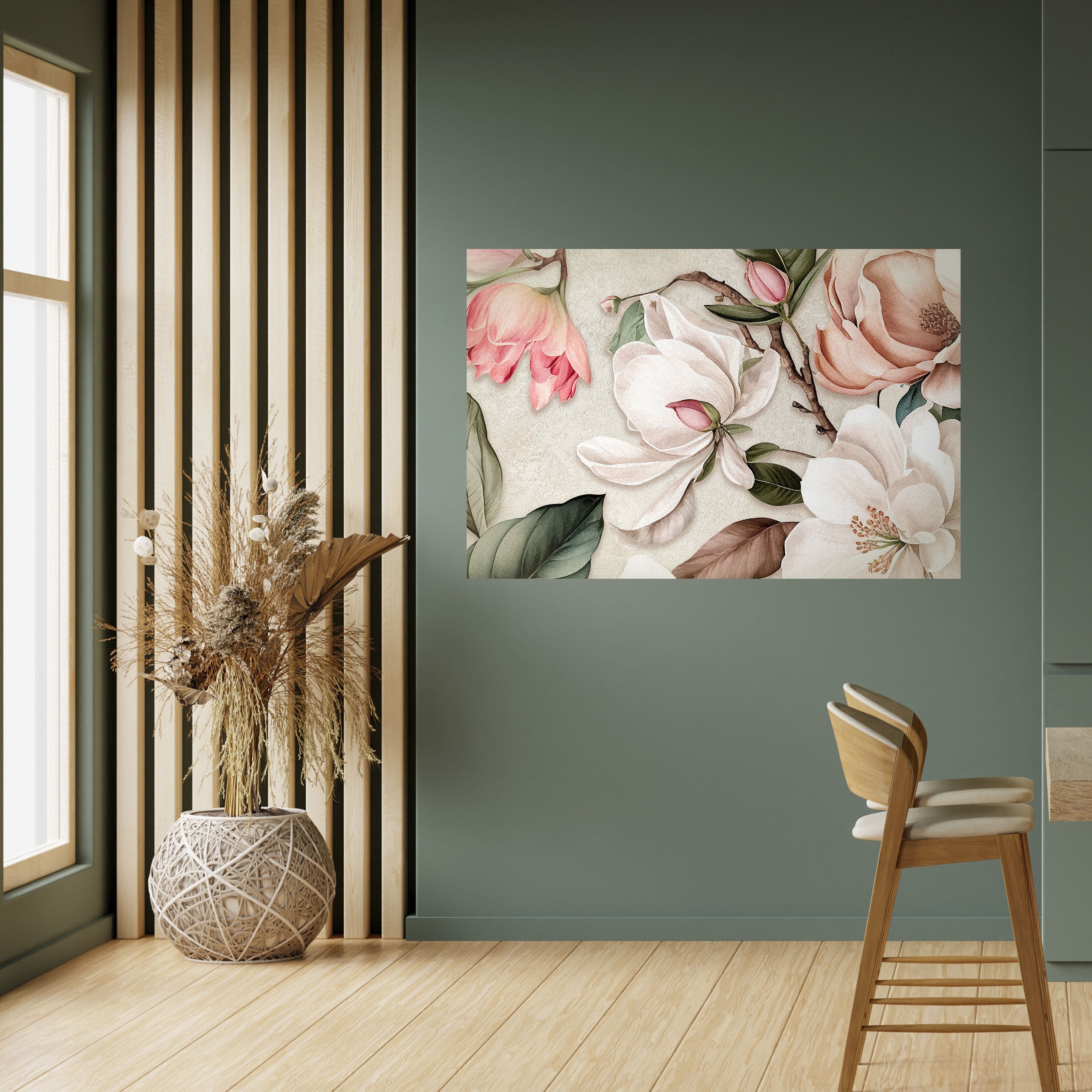 FLORAL GRACE Peel and Stick Horizontal Poster