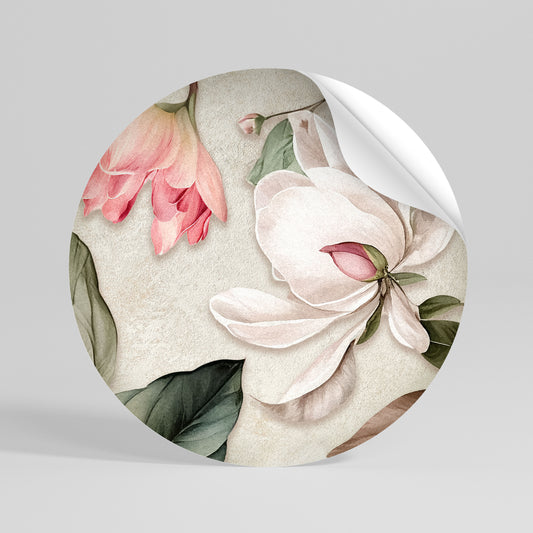 FLORAL GRACE Autocolante Redondo Removível
