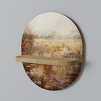 TRANQUIL FIELD Prateleira Oval Decorativa em Efeito Carvalho