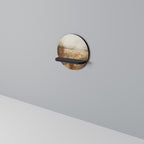 TRANQUIL FIELD Round Art Shelf In Black Finish