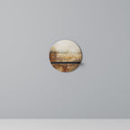 TRANQUIL FIELD Round Art Shelf In Black Finish