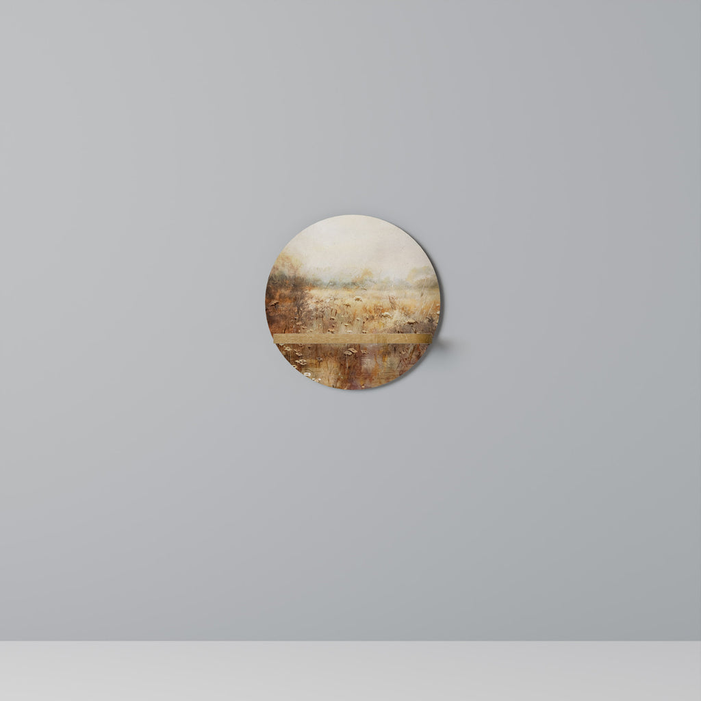 TRANQUIL FIELD Prateleira Redonda Decorativa em Efeito Carvalho