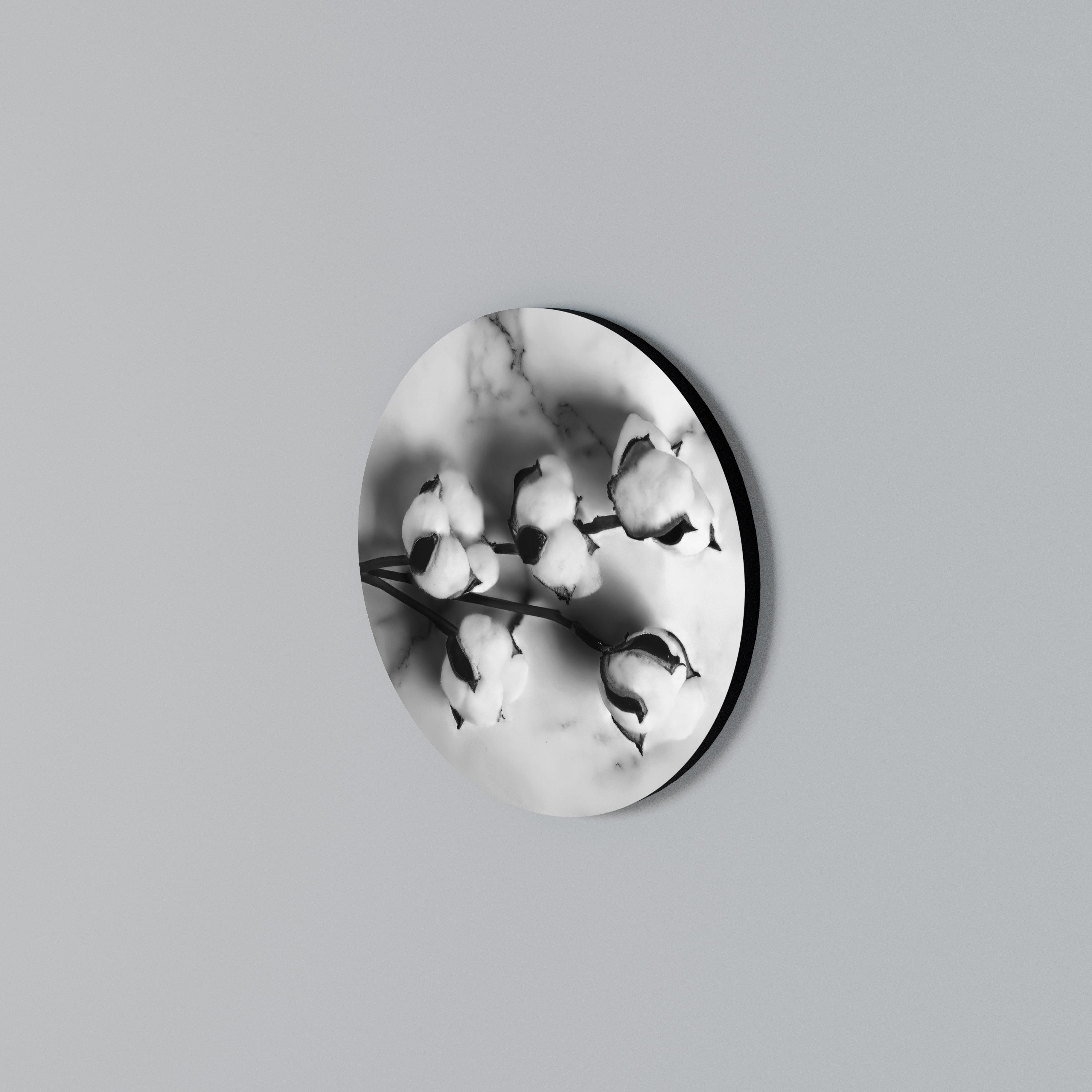 MONOCHROME COTTON DREAMS Arte de Parede Redonda