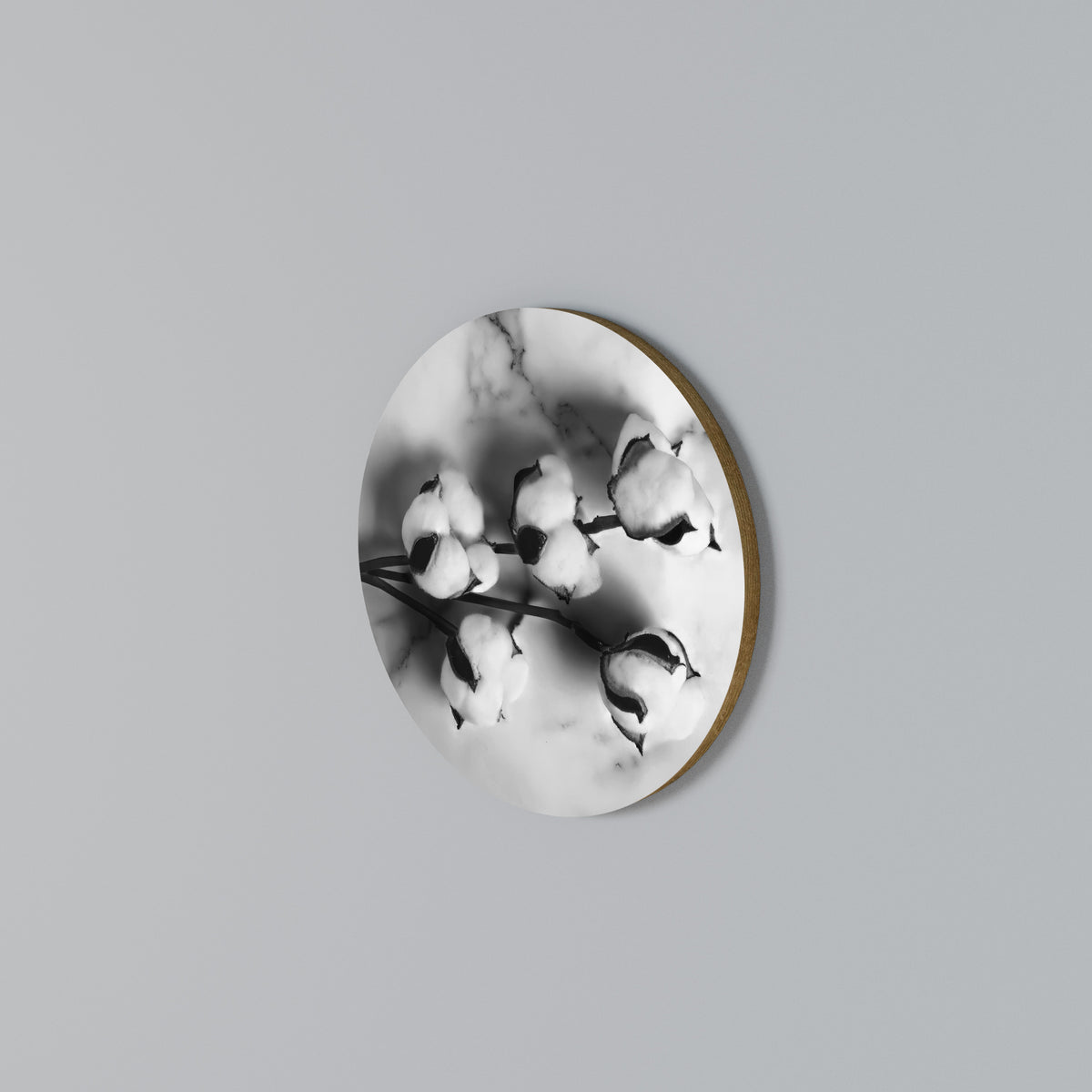 MONOCHROME COTTON DREAMS Round Wall Art