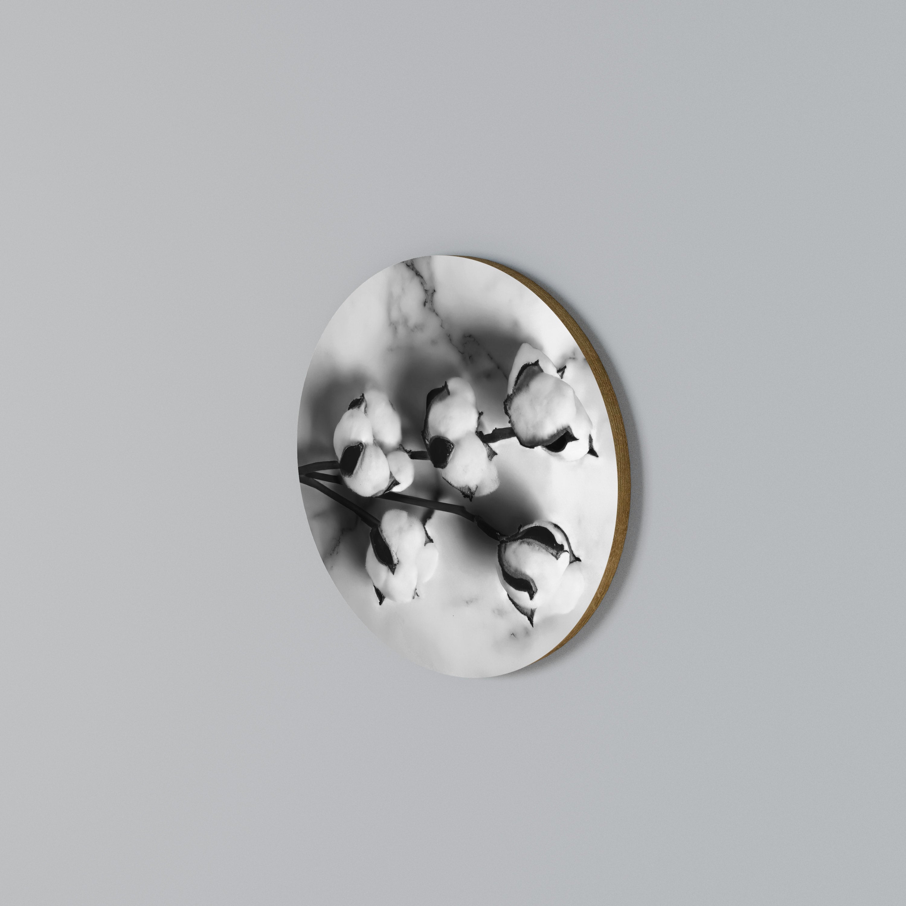 MONOCHROME COTTON DREAMS Arte de Parede Redonda