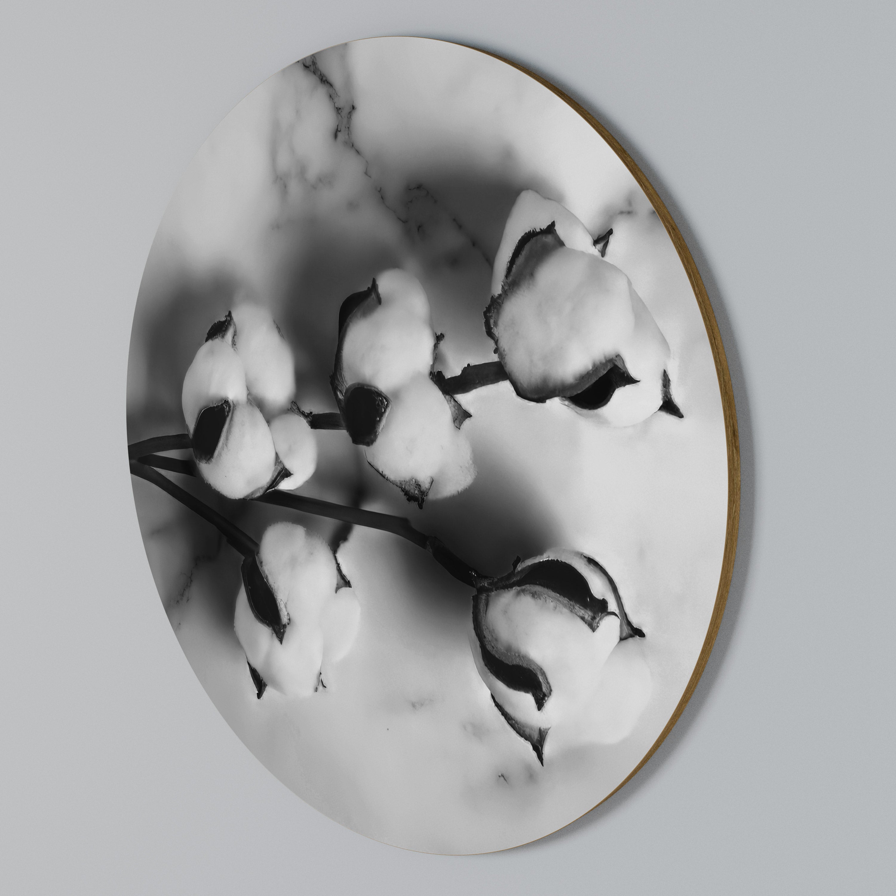 MONOCHROME COTTON DREAMS Arte de Parede Redonda