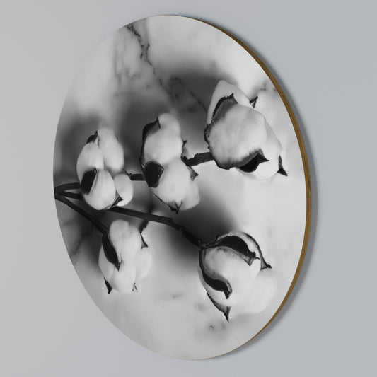 MONOCHROME COTTON DREAMS Arte de Parede Redonda