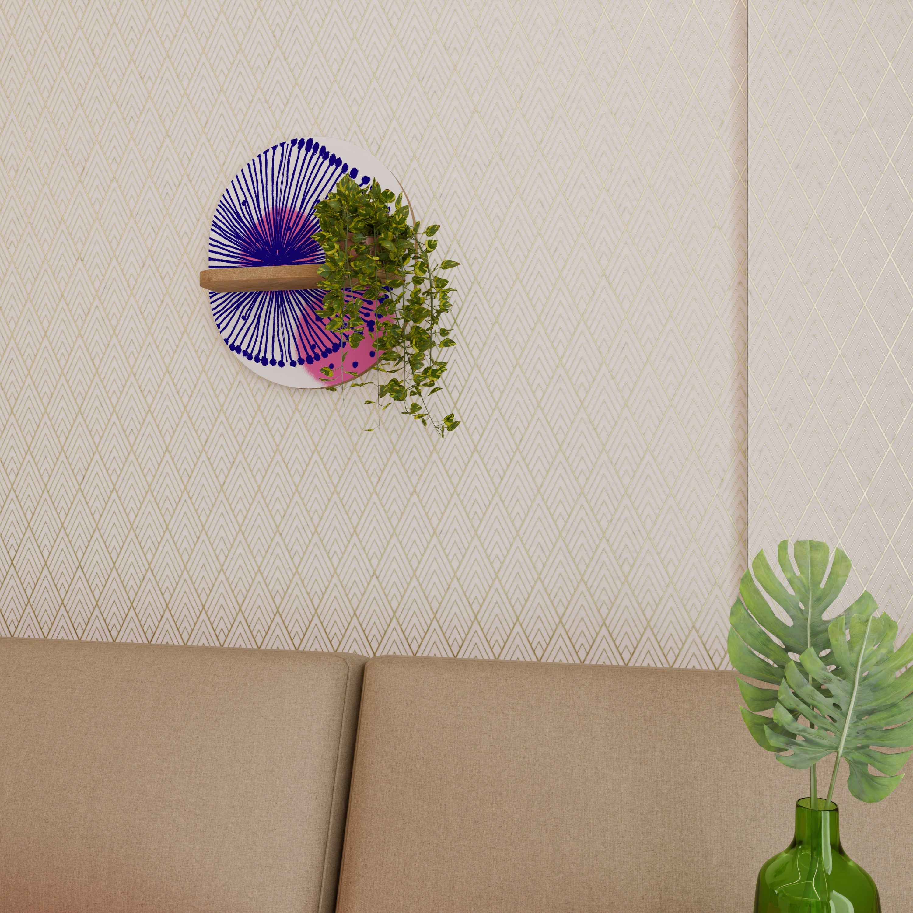 MAGIC NATURE Prateleira Oval Decorativa em Efeito Carvalho