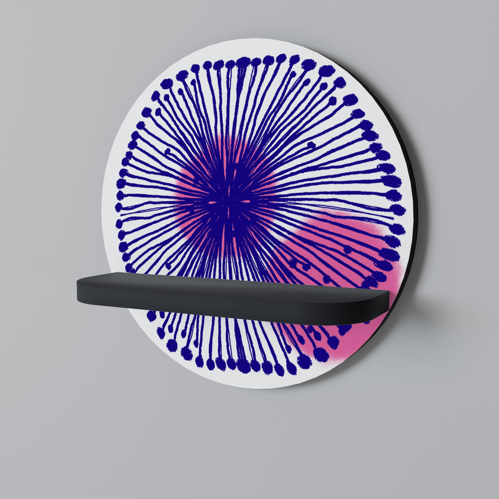 MAGIC NATURE Prateleira Redonda Decorativa em Acabamento Preto