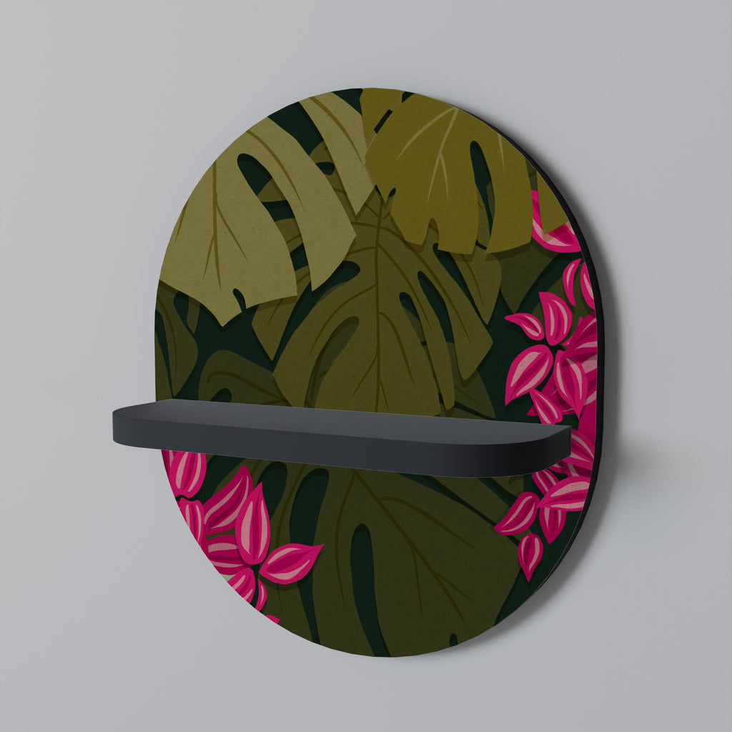 TROPICAL BEAUTY Prateleira Oval Decorativa em Acabamento Preto