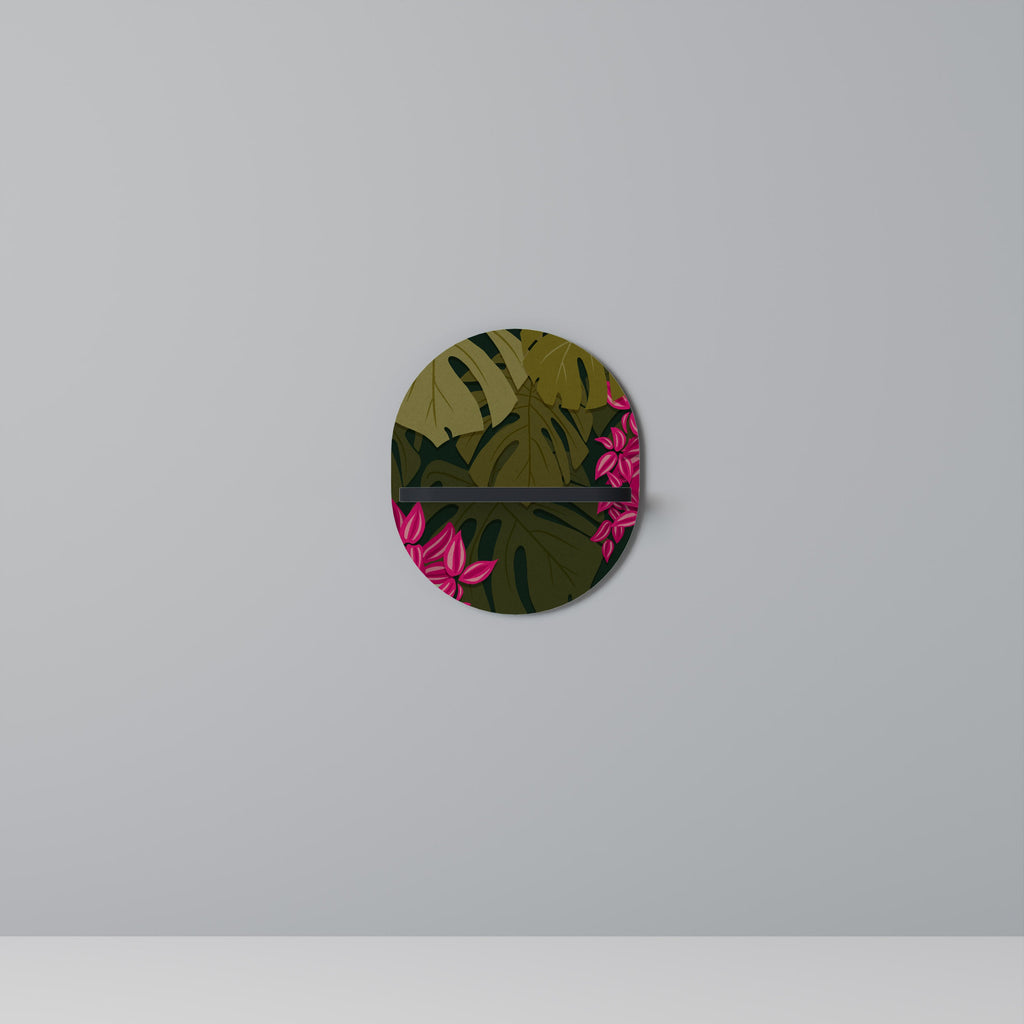 TROPICAL BEAUTY Prateleira Oval Decorativa em Acabamento Preto