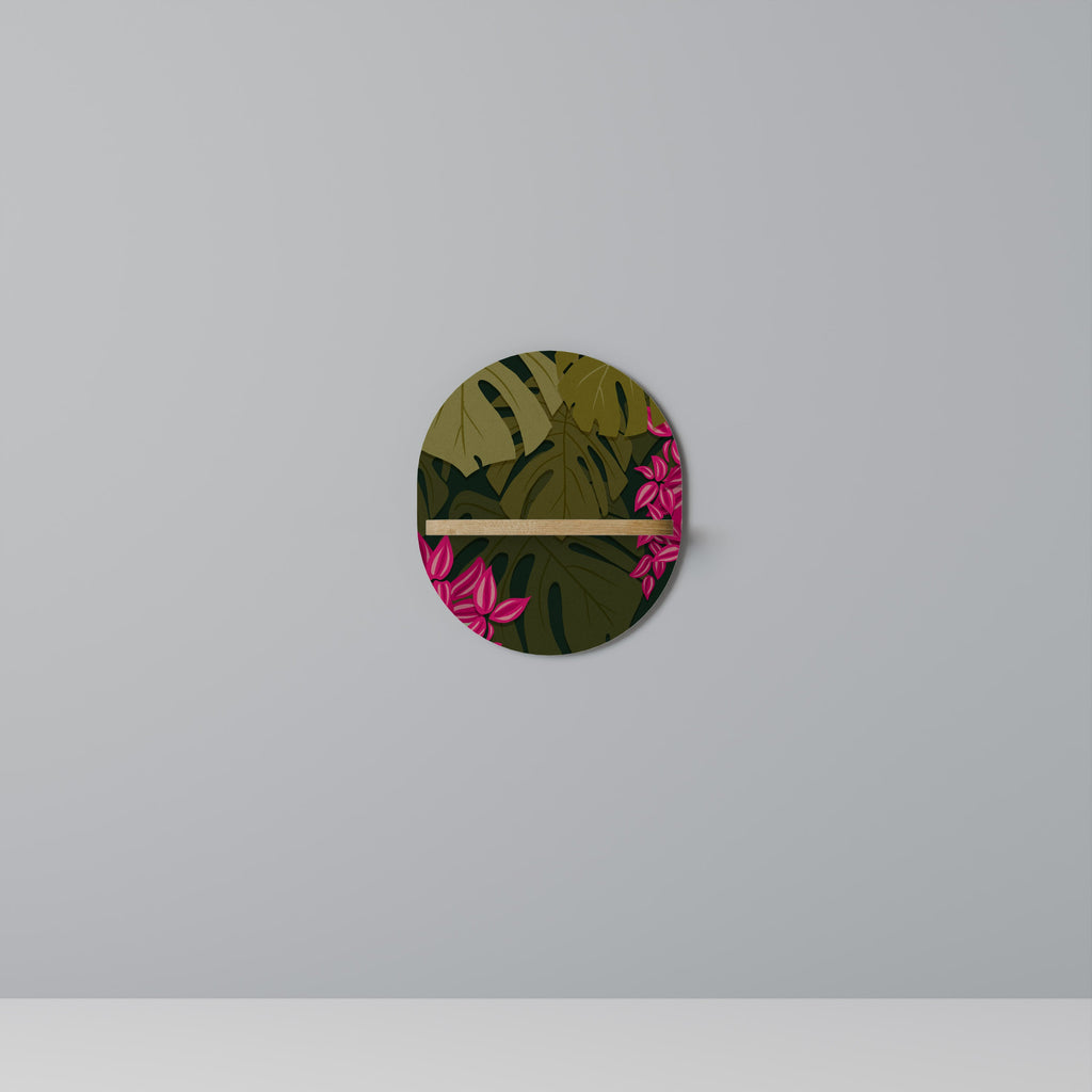 TROPICAL BEAUTY Prateleira Oval Decorativa em Efeito Carvalho