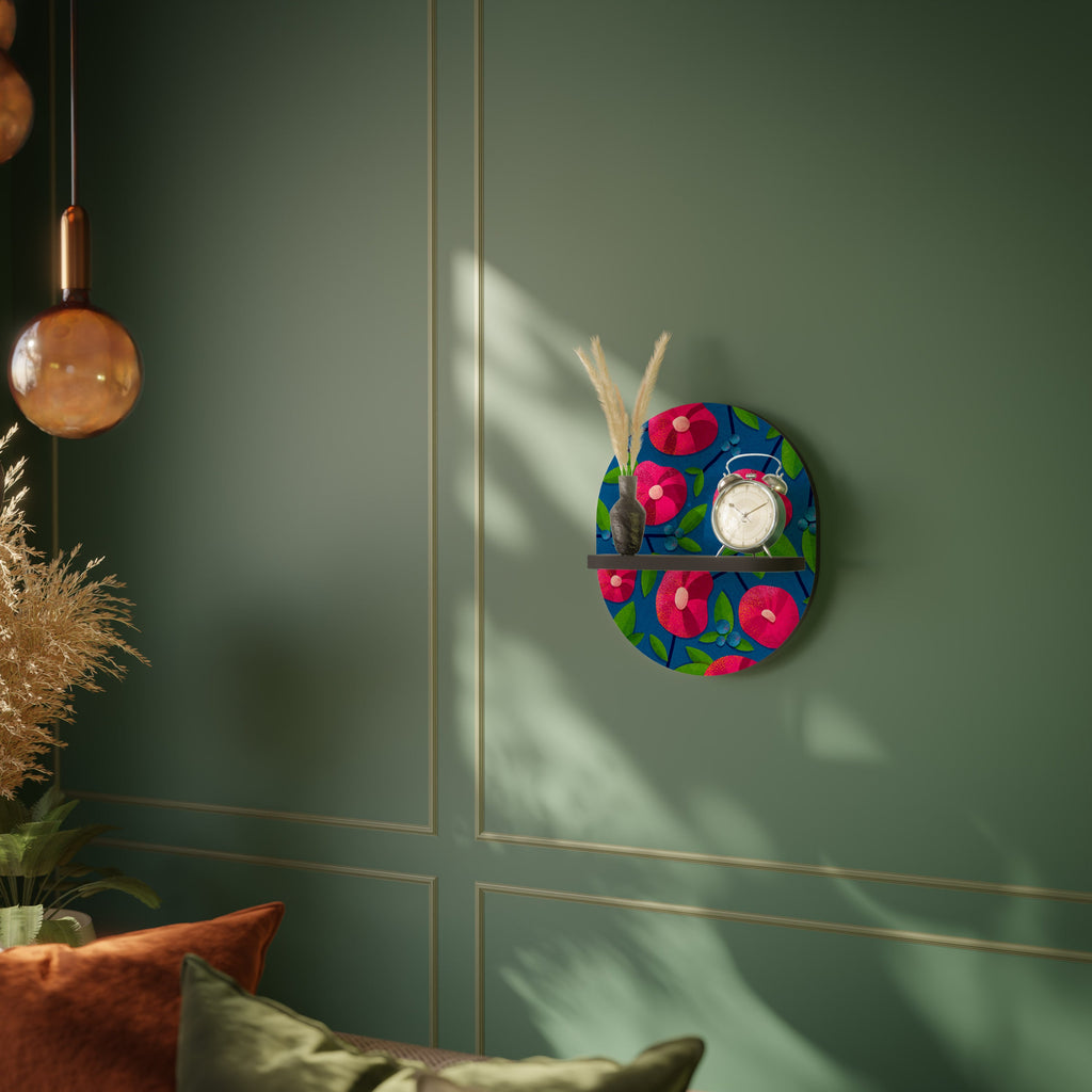 SPRING THOUGHTS Prateleira Oval Decorativa em Acabamento Preto