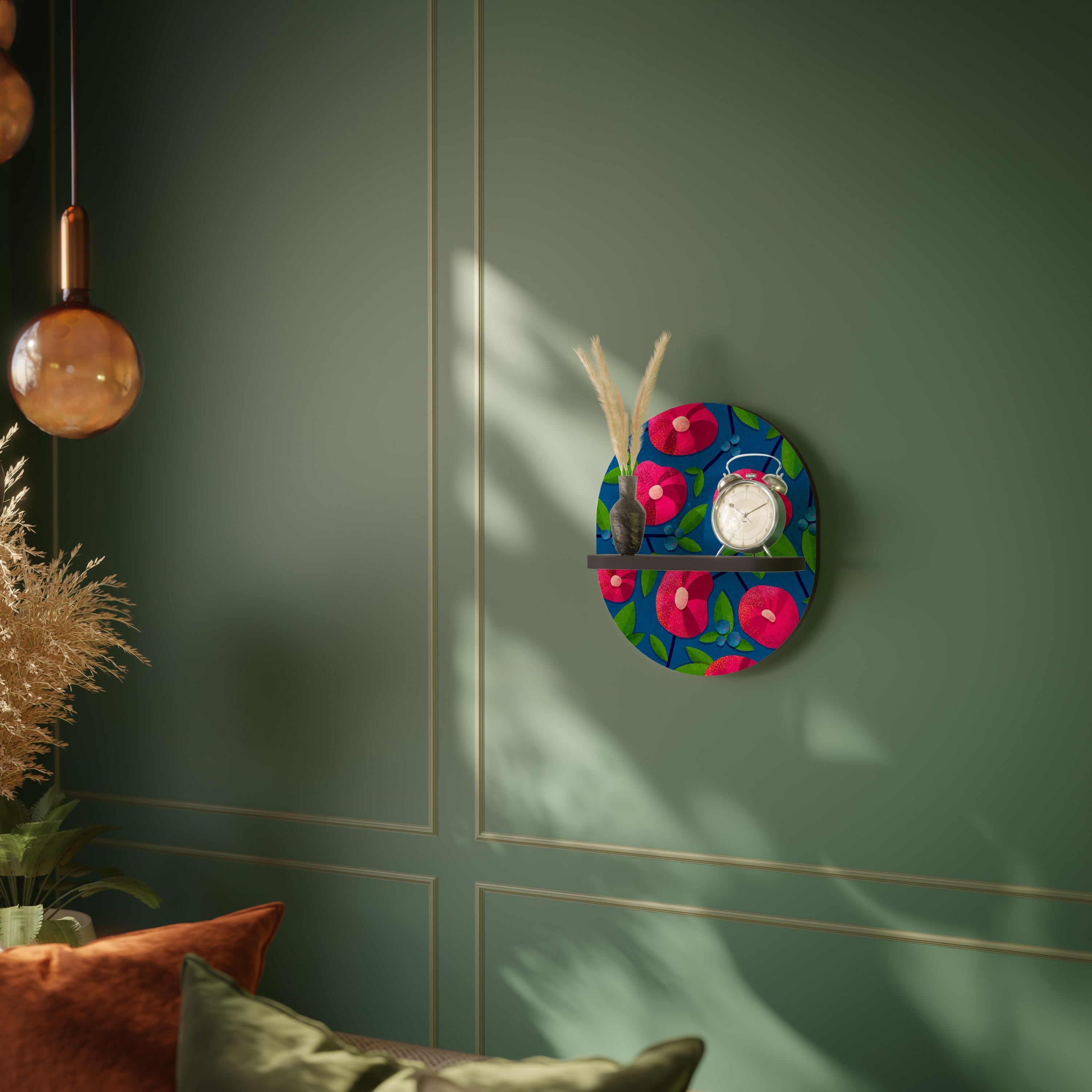 SPRING THOUGHTS Prateleira Oval Decorativa em Acabamento Preto