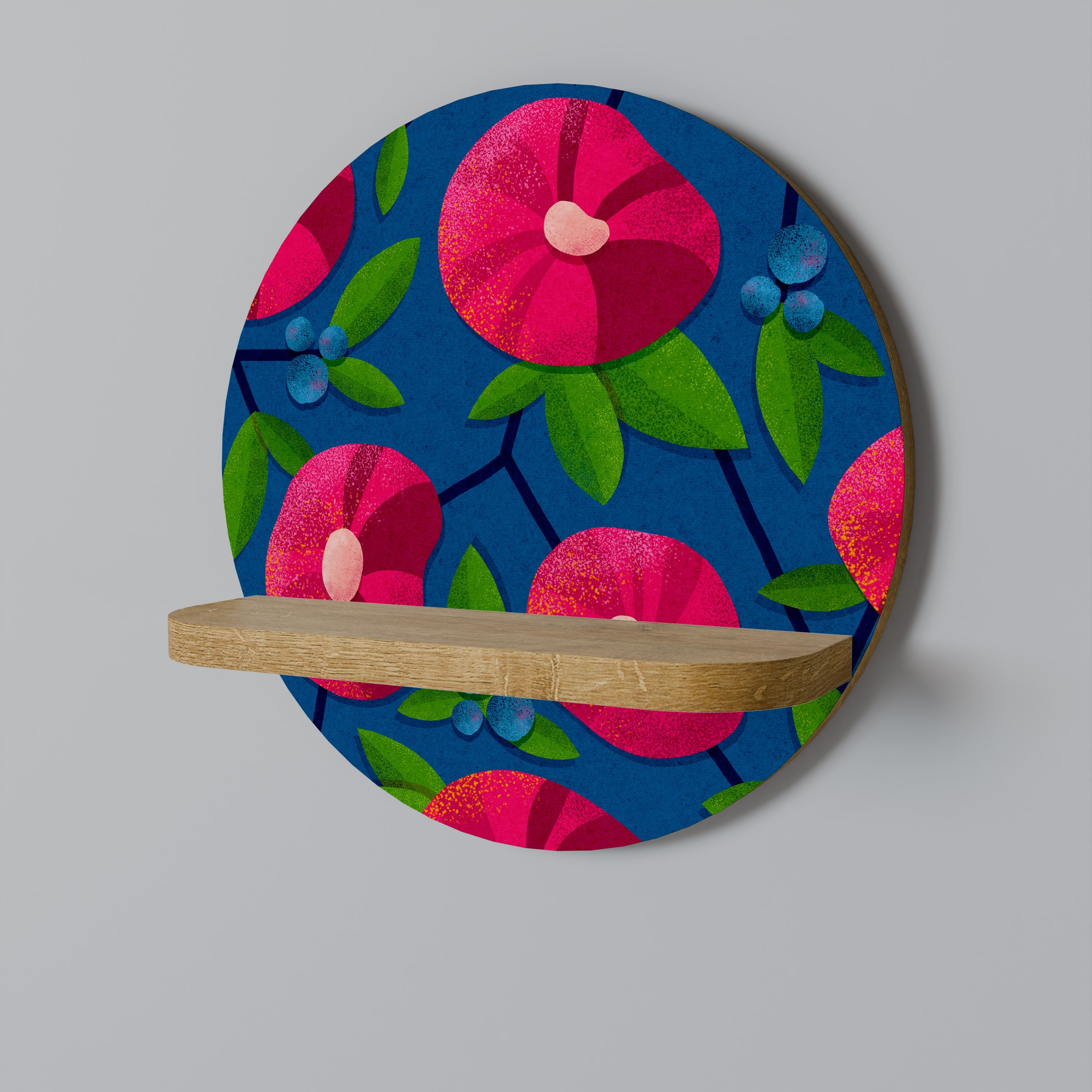 SPRING THOUGHTS Prateleira Redonda Decorativa em Efeito Carvalho