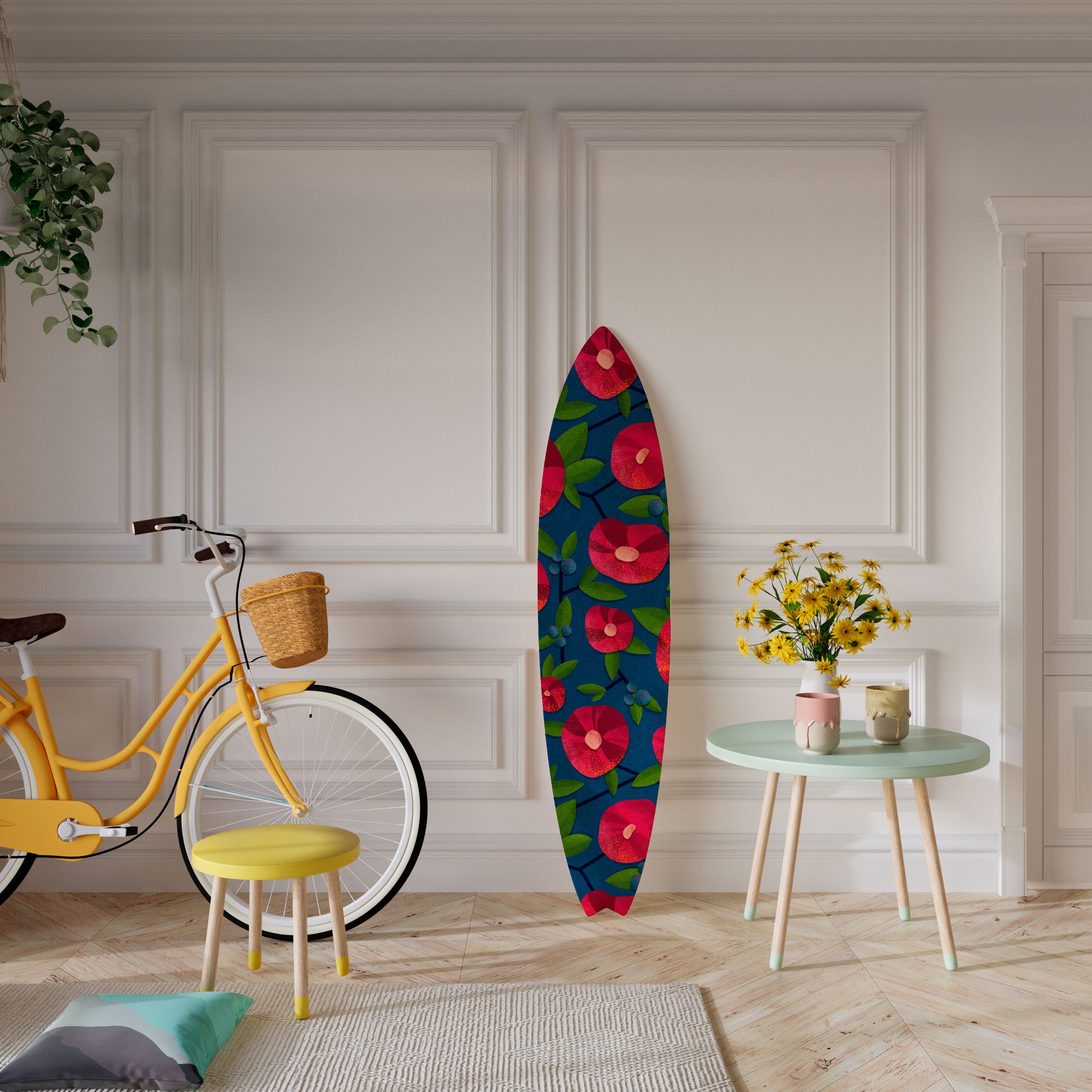 SPRING THOUGHTS Prancha de surf decorativa em contraplacado