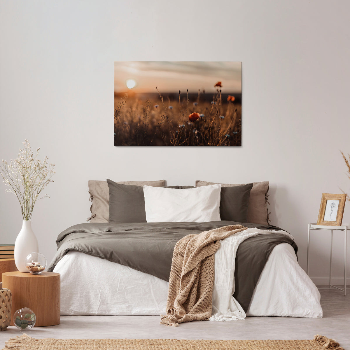 GLOWING MEADOWS AT DUSK Horizontal Canvas Print