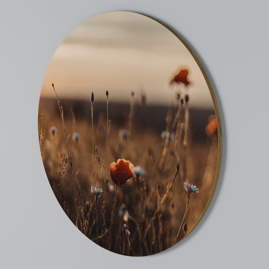 GLOWING MEADOWS AT DUSK Arte de Parede Redonda