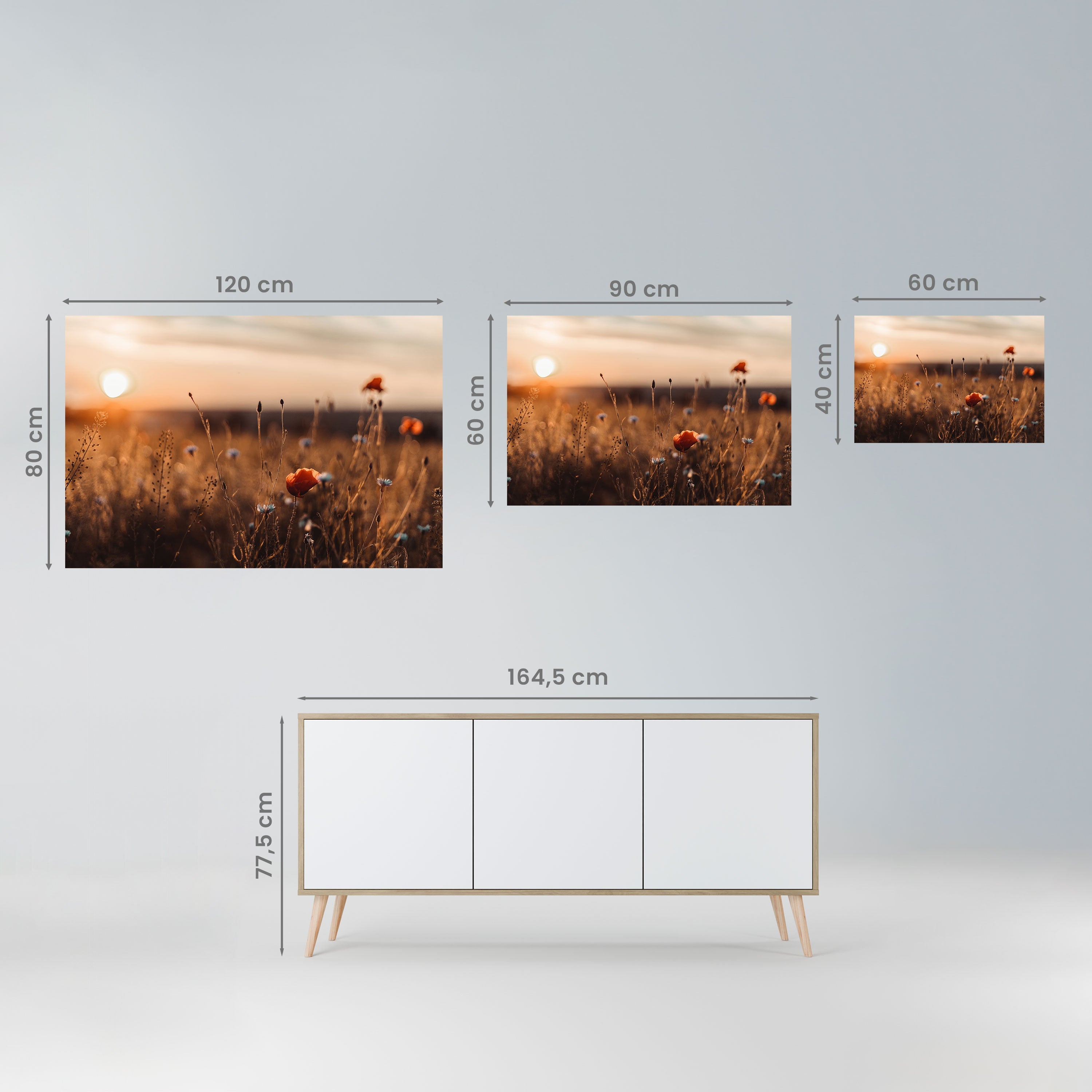 GLOWING MEADOWS AT DUSK Peel and Stick Horizontal Poster