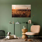 GLOWING MEADOWS AT DUSK Peel and Stick Horizontal Poster