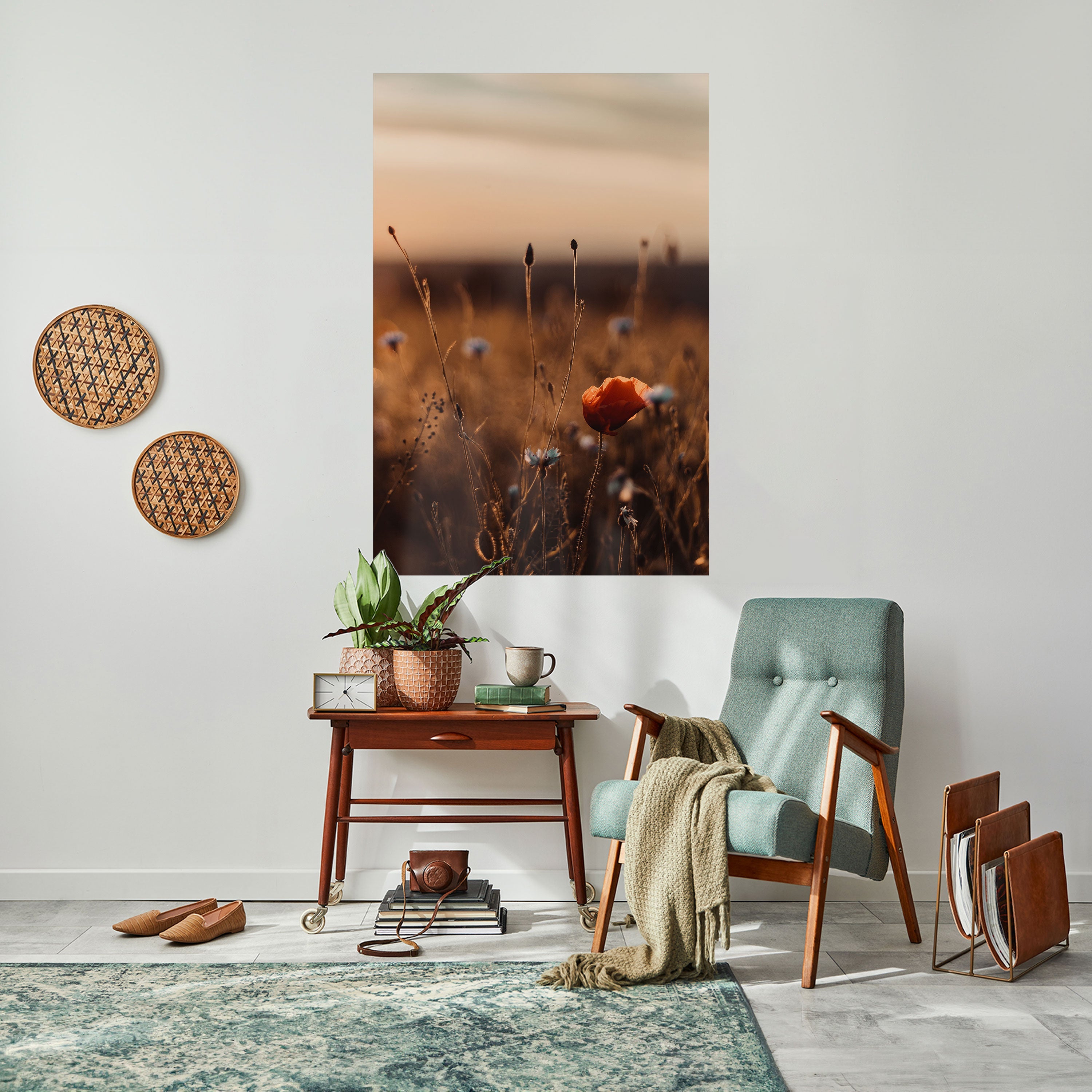 GLOWING MEADOWS AT DUSK Poster Vertical Autocolante