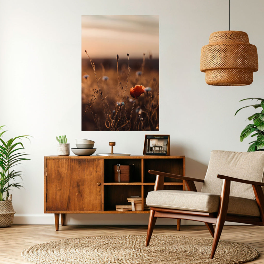 GLOWING MEADOWS AT DUSK Poster Vertical Autocolante