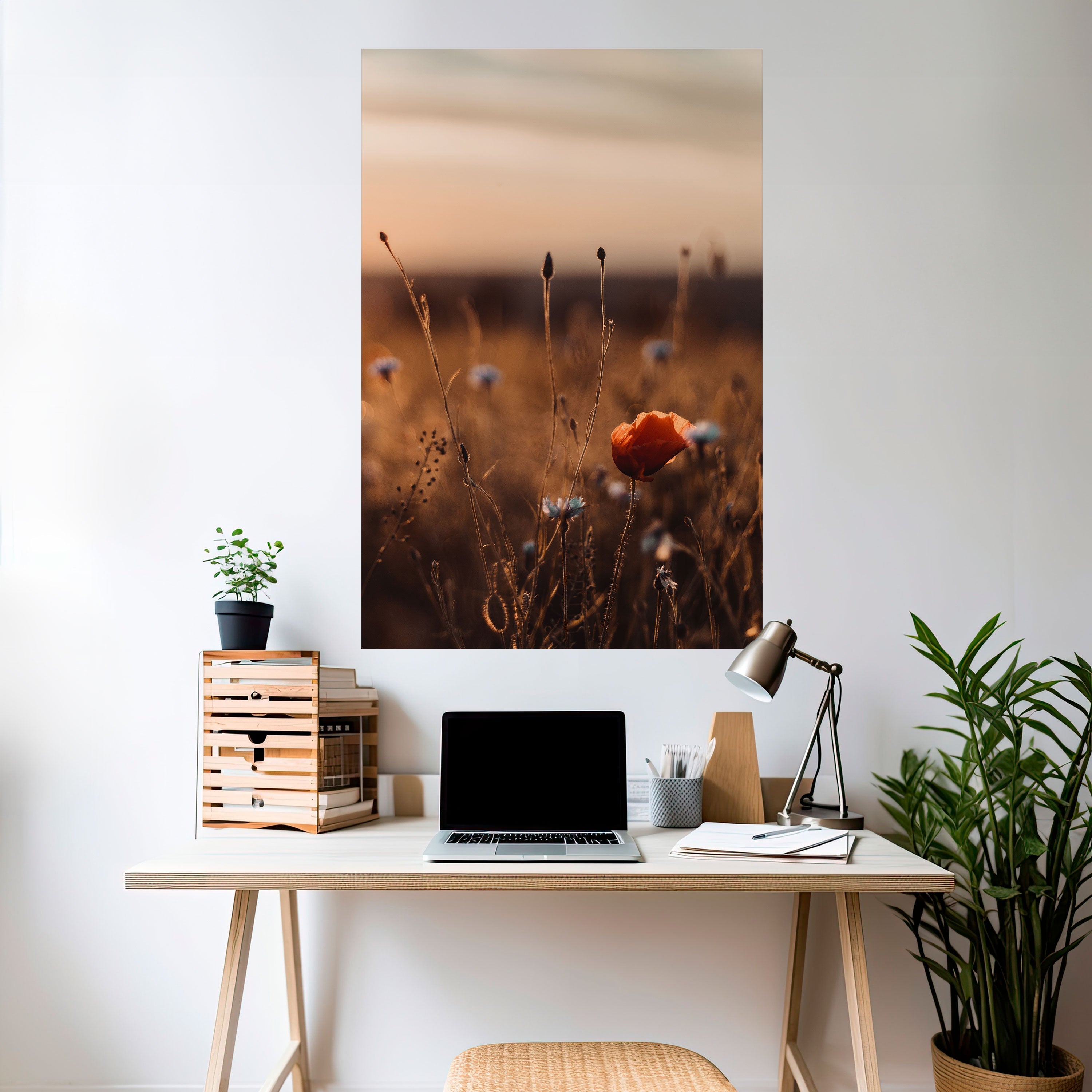 GLOWING MEADOWS AT DUSK Poster Vertical Autocolante