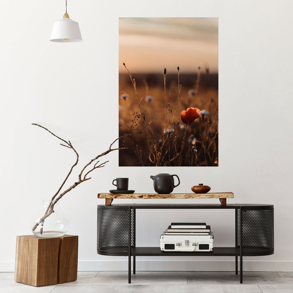 GLOWING MEADOWS AT DUSK Poster Vertical Autocolante