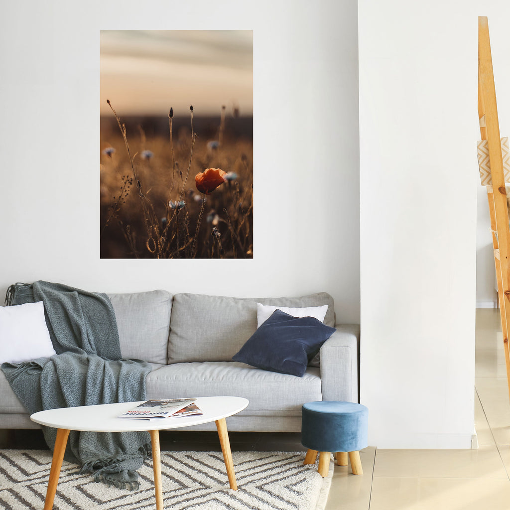 GLOWING MEADOWS AT DUSK Poster Vertical Autocolante