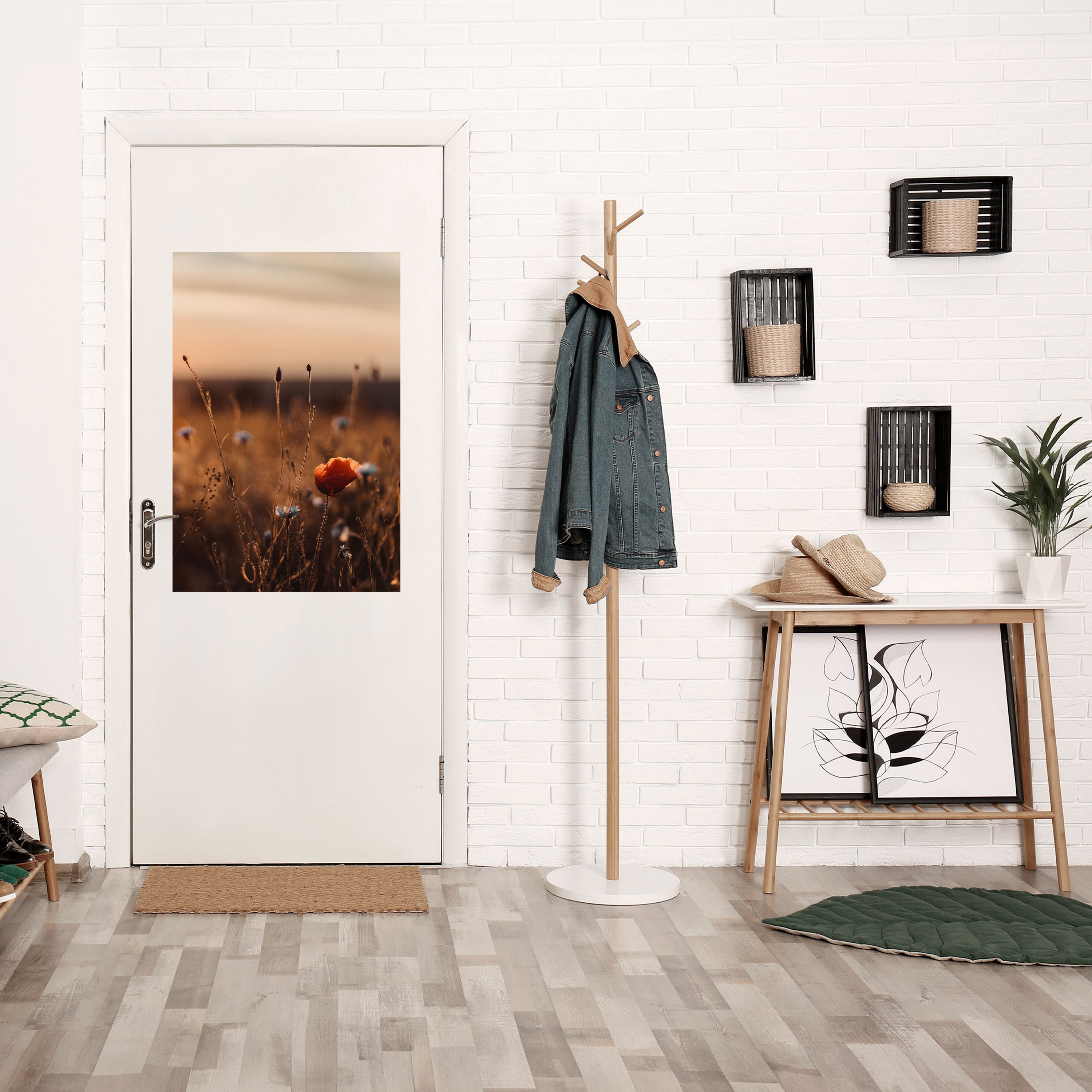 GLOWING MEADOWS AT DUSK Poster Vertical Autocolante