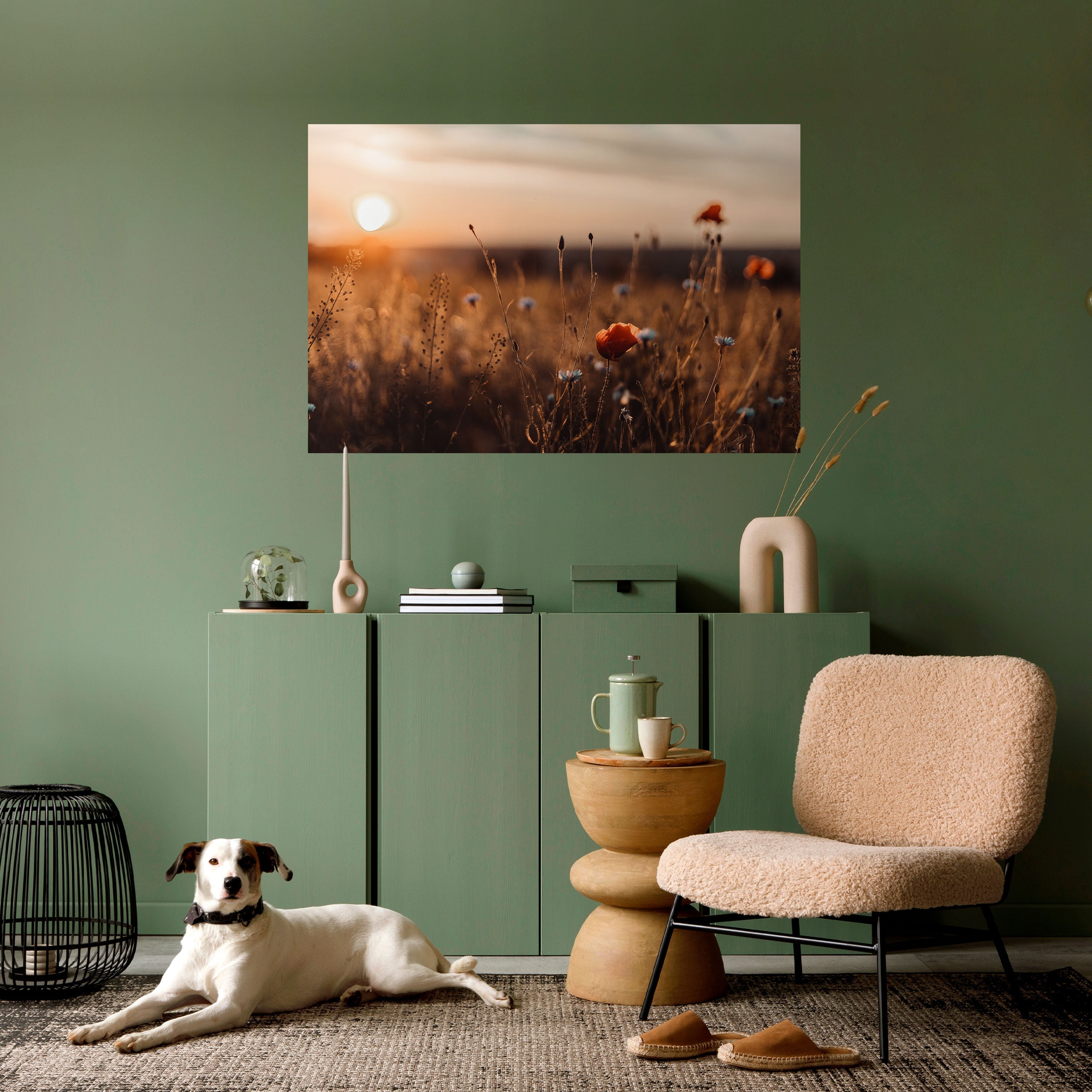 GLOWING MEADOWS AT DUSK Peel and Stick Horizontal Poster