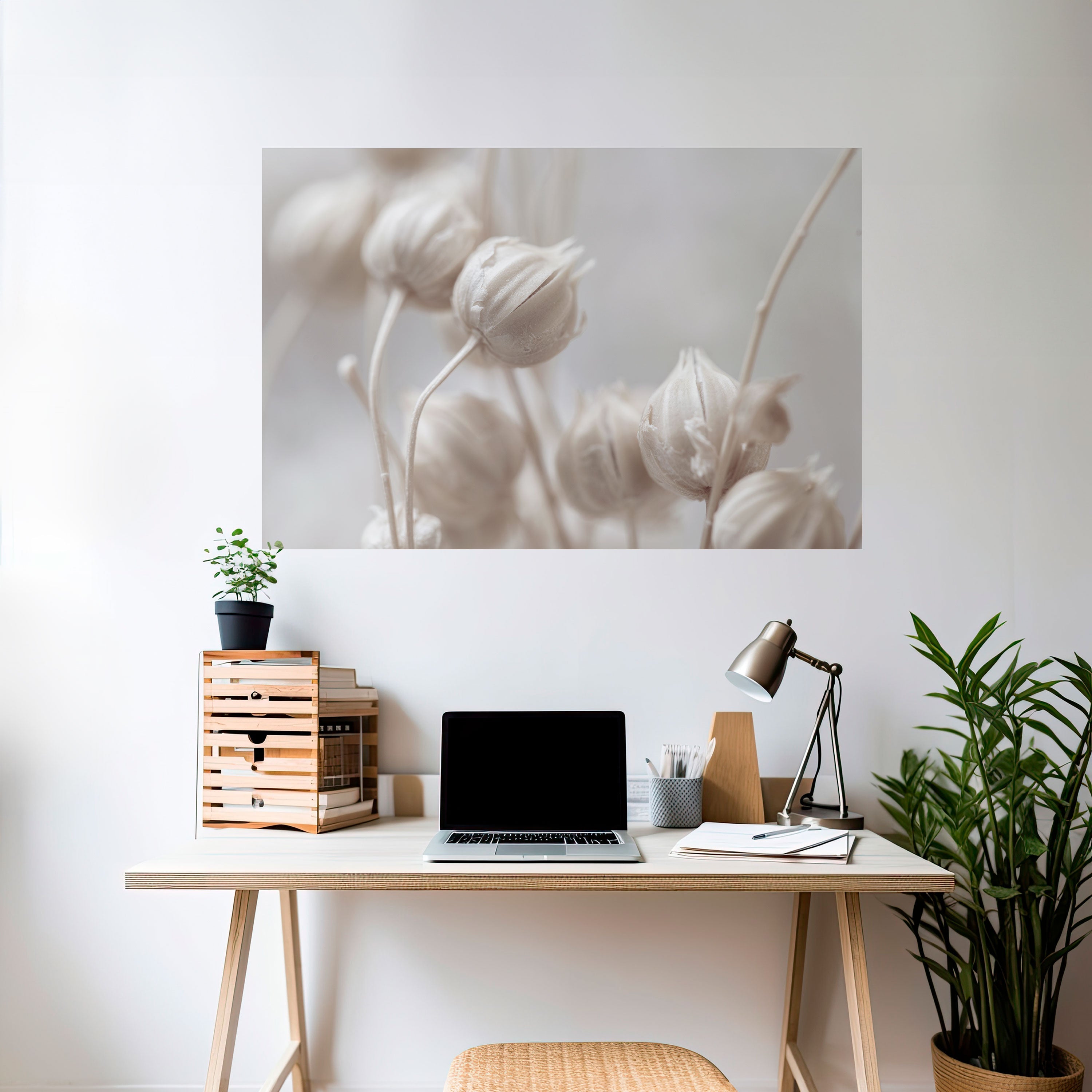 MYSTICAL BOTANICAL BLUSH Poster Horizontal Autocolante
