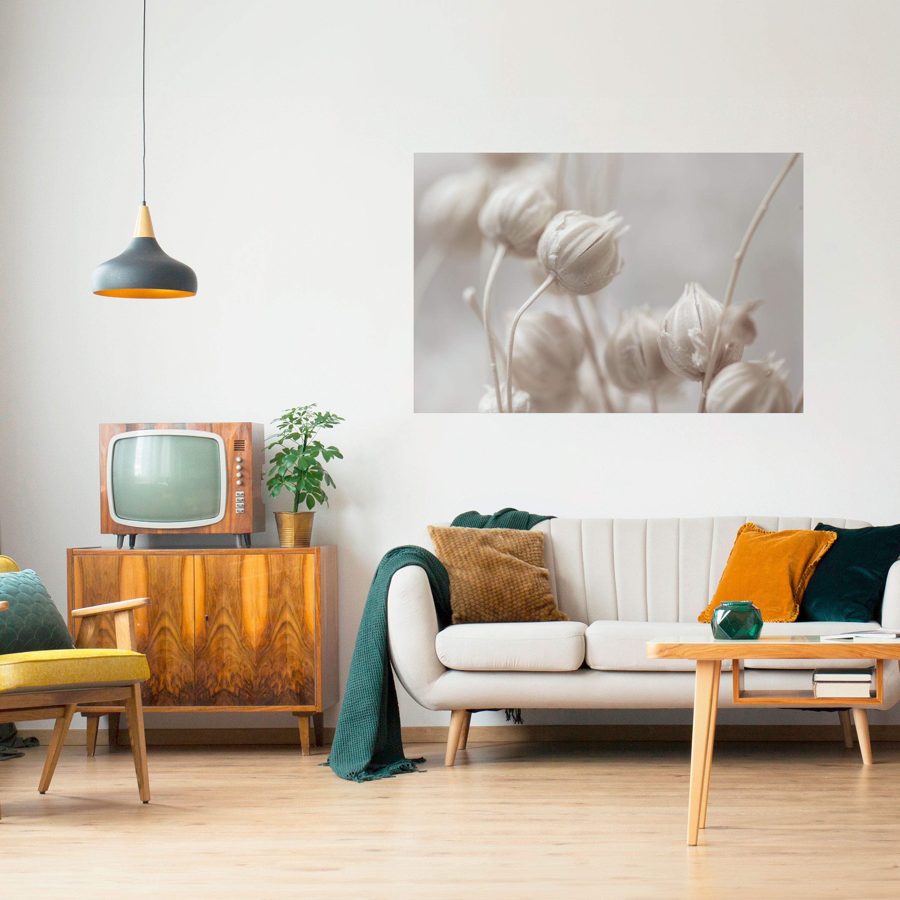 MYSTICAL BOTANICAL BLUSH Peel and Stick Horizontal Poster