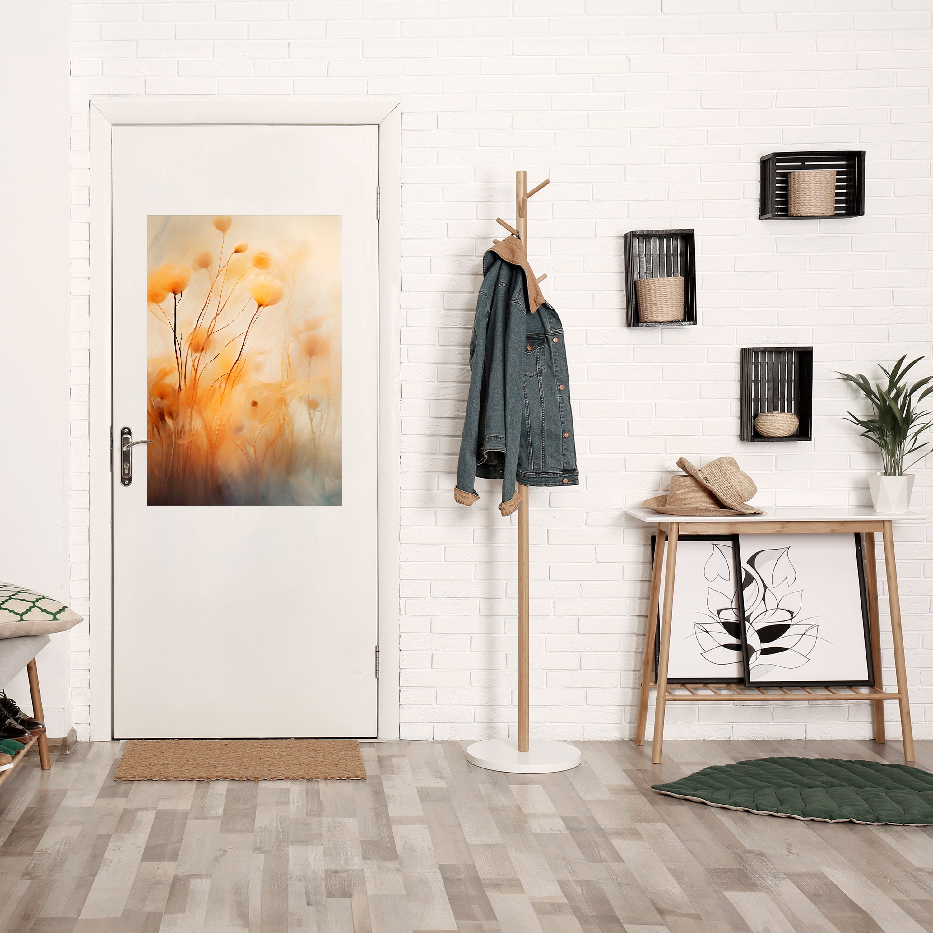 GOLDEN HUE EMBRACE Poster Vertical Autocolante