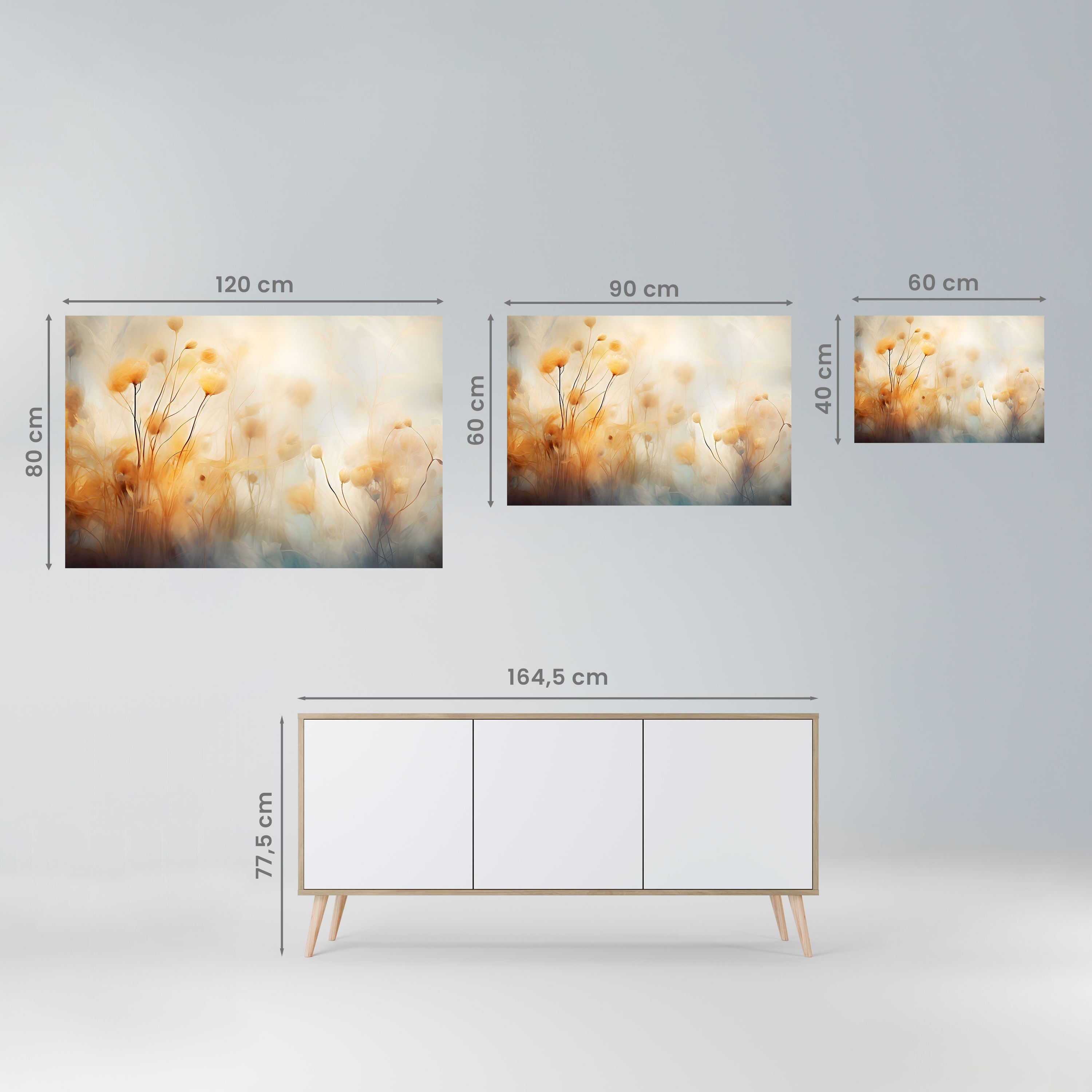 GOLDEN HUE EMBRACE Peel and Stick Horizontal Poster