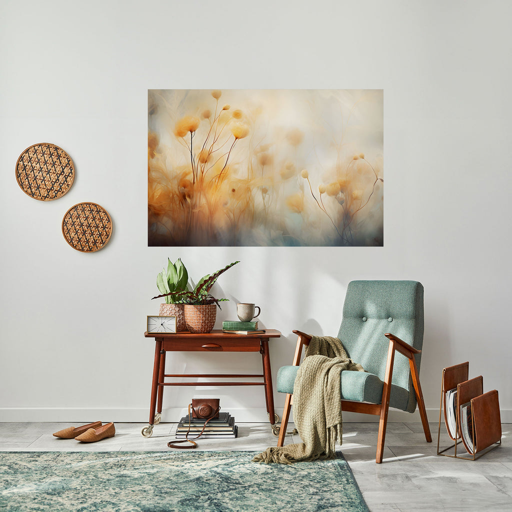 GOLDEN HUE EMBRACE Peel and Stick Horizontal Poster