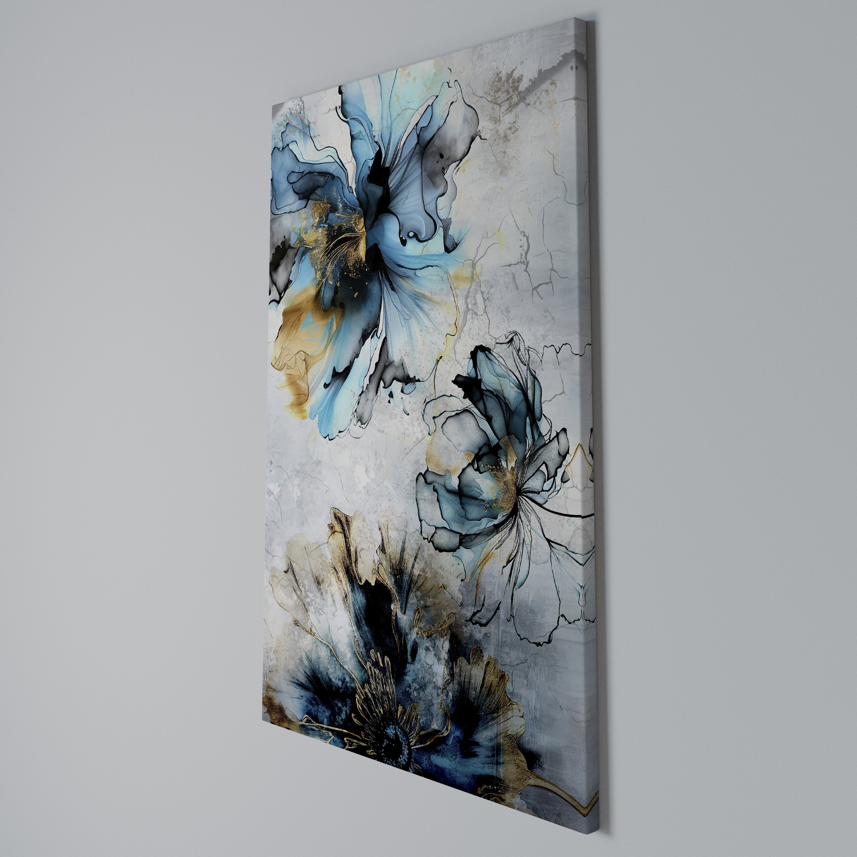 COBALT BLOSSOMS Quadro em tela vertical