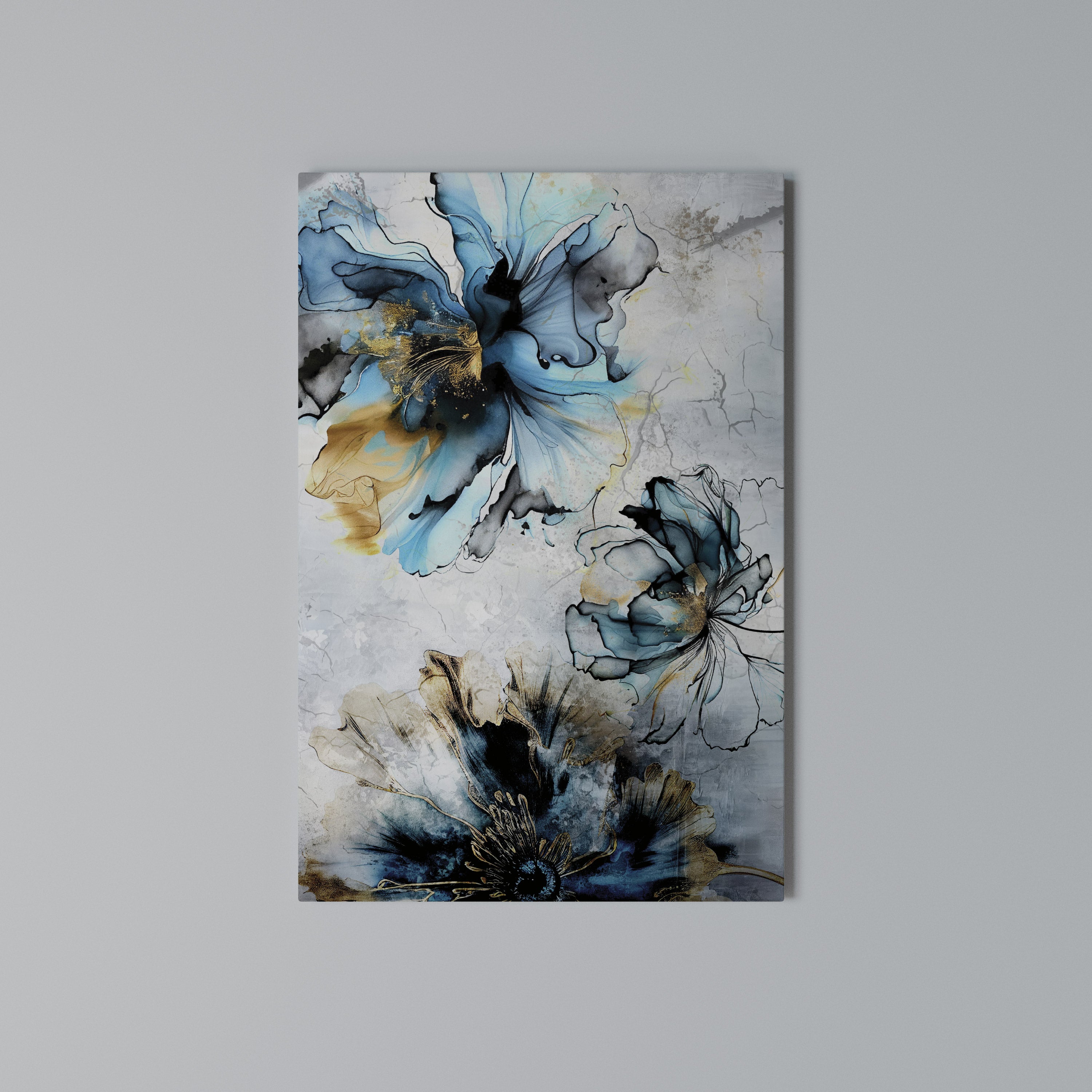 COBALT BLOSSOMS Quadro em tela vertical
