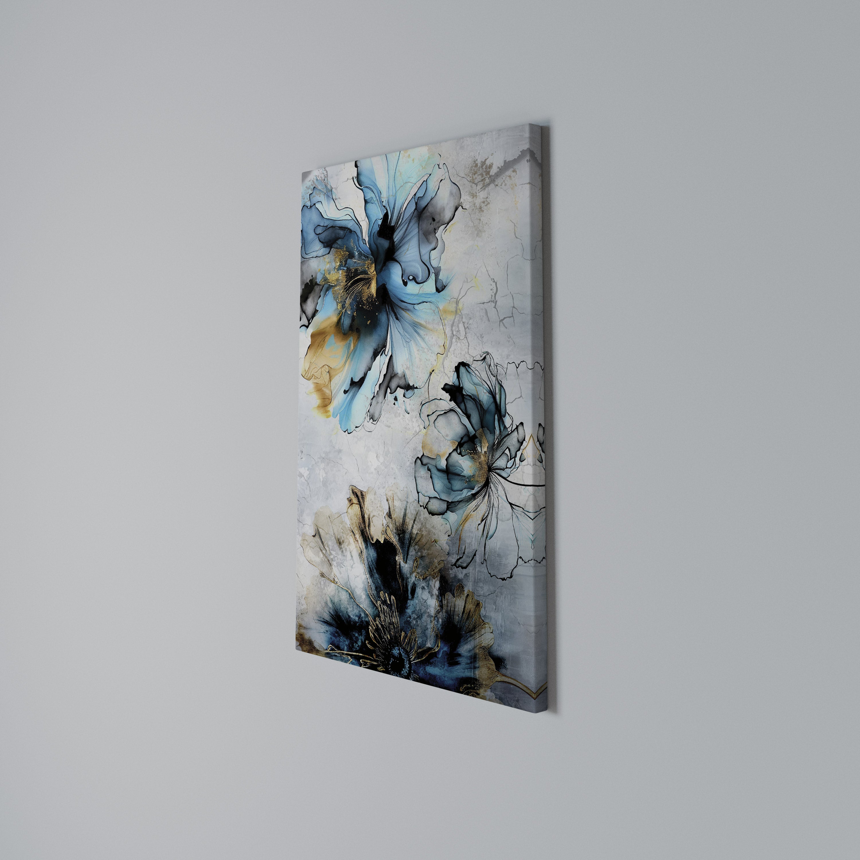 COBALT BLOSSOMS Quadro em tela vertical