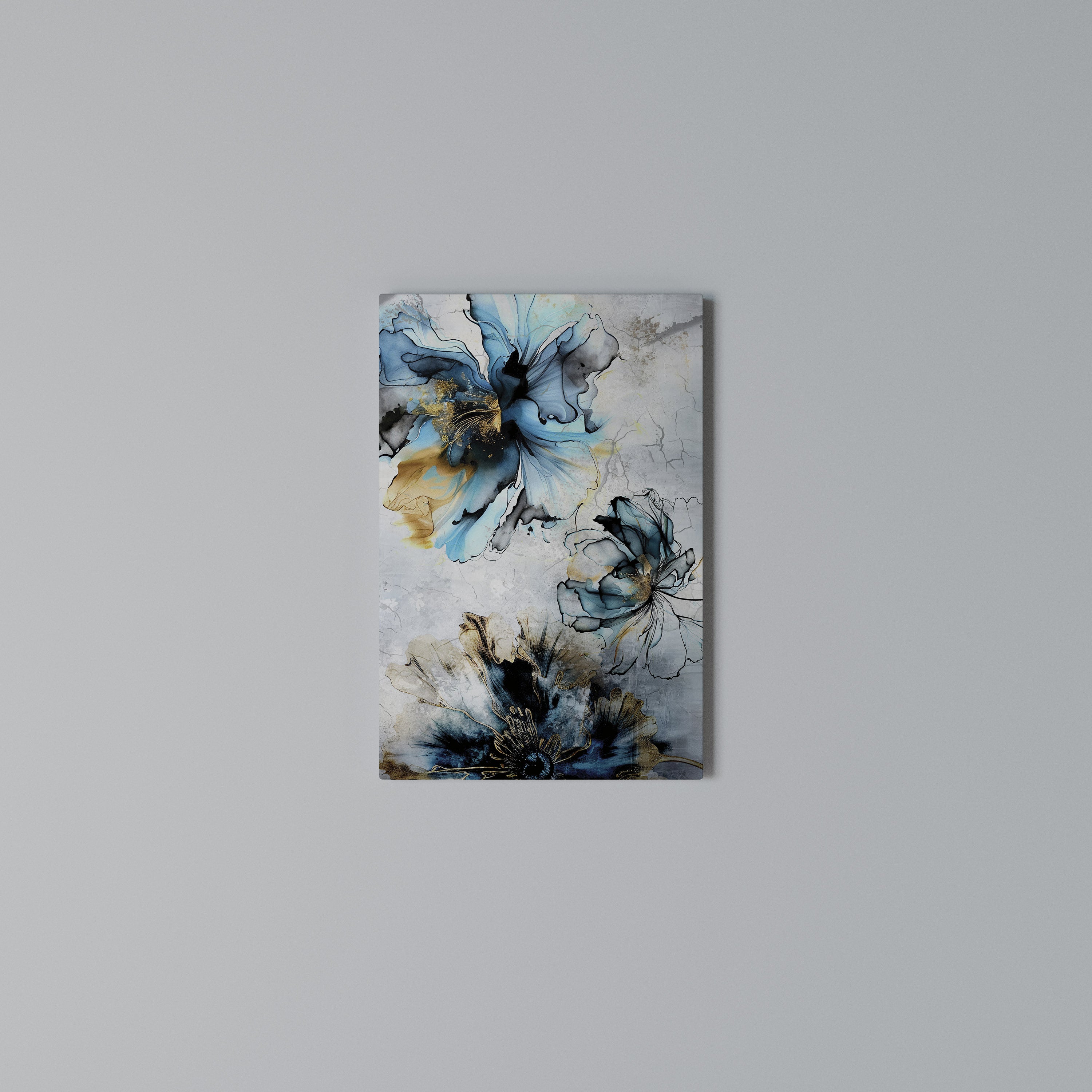 COBALT BLOSSOMS Quadro em tela vertical