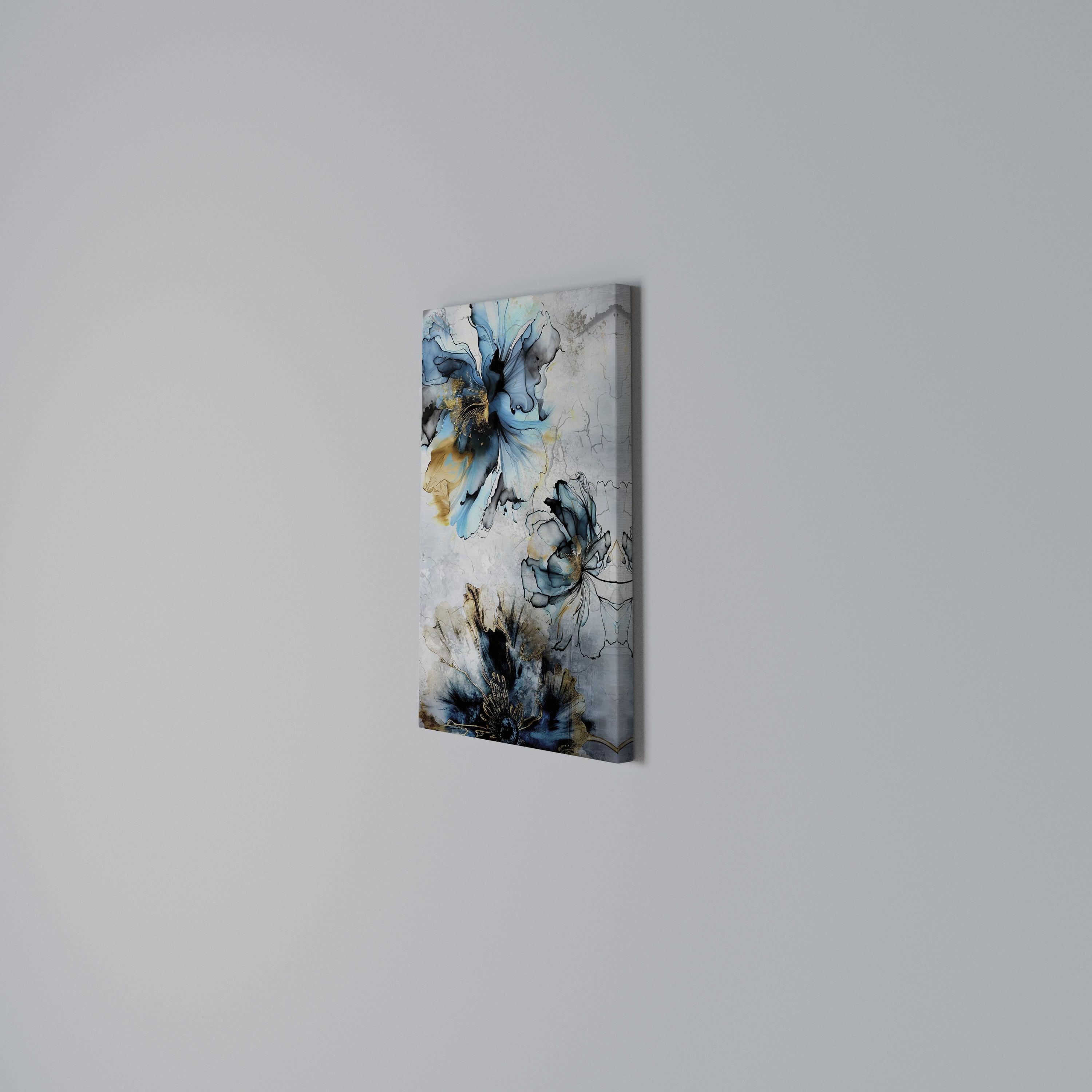 COBALT BLOSSOMS Quadro em tela vertical