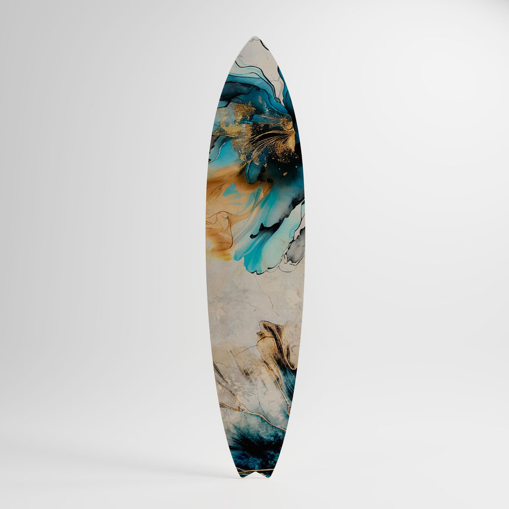 COBALT BLOSSOMS Decorative Plywood Surfboard