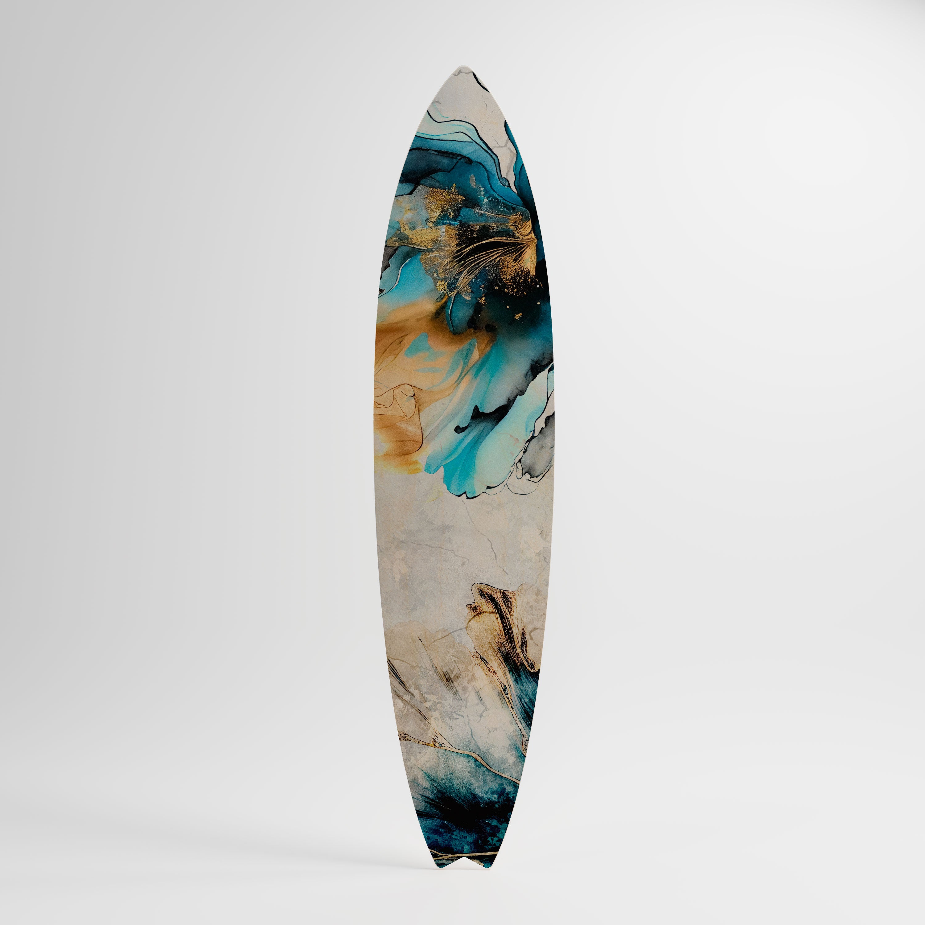 COBALT BLOSSOMS Prancha de surf decorativa em contraplacado