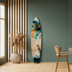 COBALT BLOSSOMS Decorative Plywood Surfboard