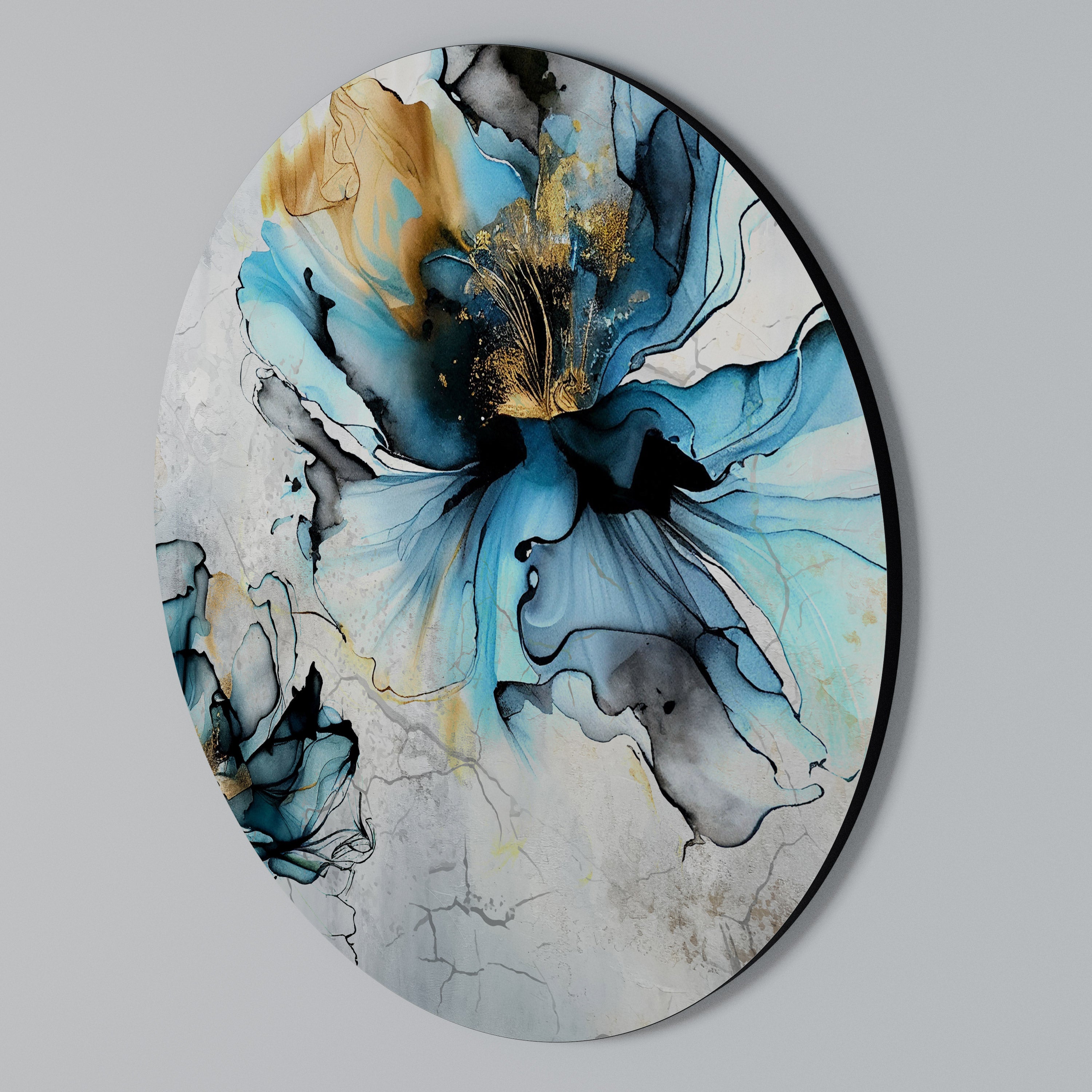 COBALT BLOSSOMS Arte de Parede Redonda