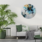 COBALT BLOSSOMS Round Wall Art