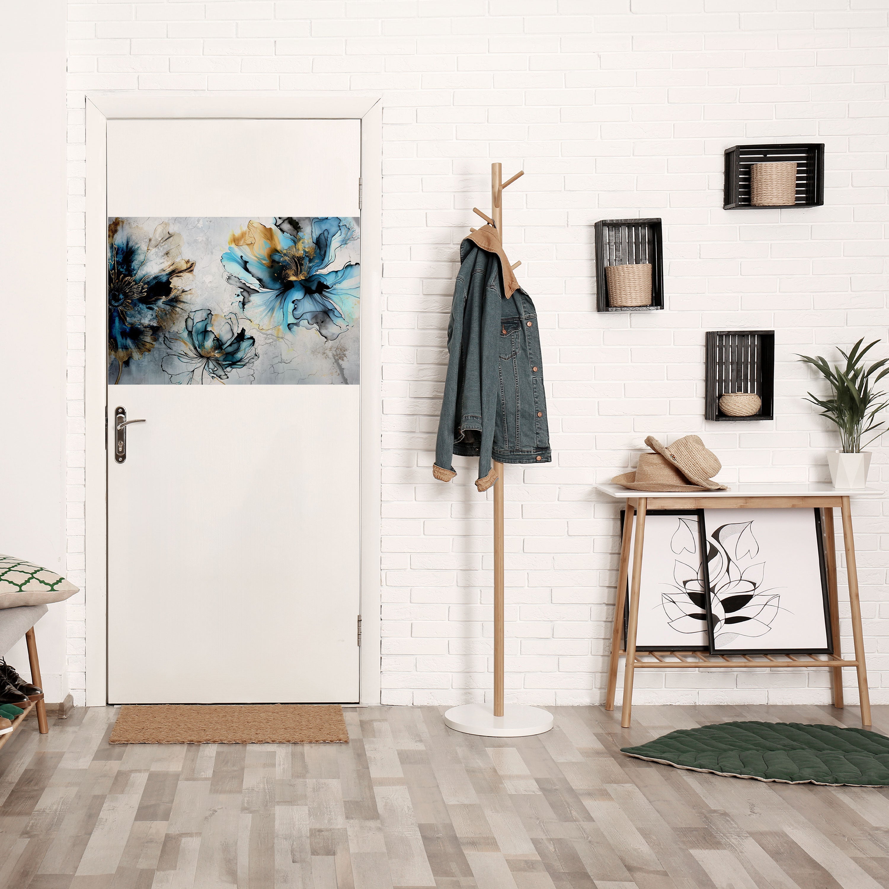 COBALT BLOSSOMS Peel and Stick Horizontal Poster