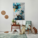 COBALT BLOSSOMS Poster Vertical Autocolante